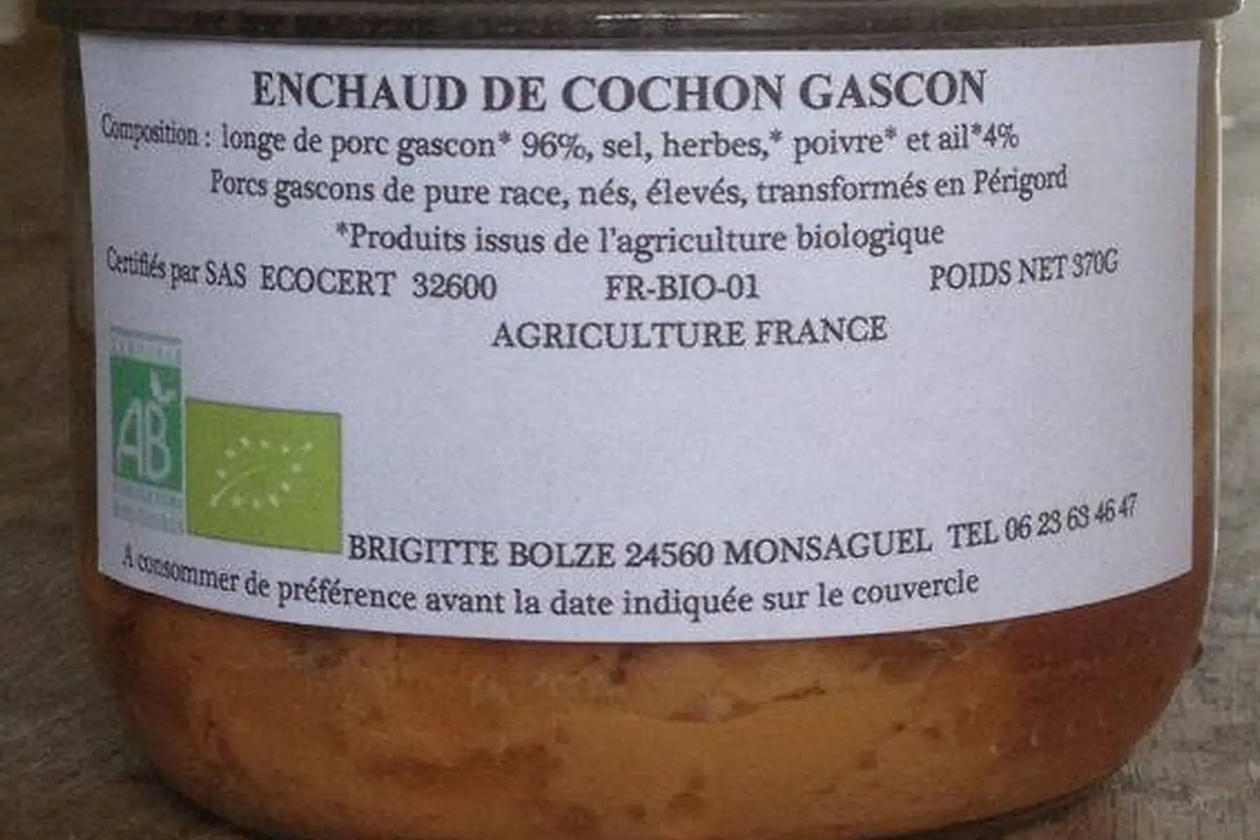 enchaud de porc noir gascon bio