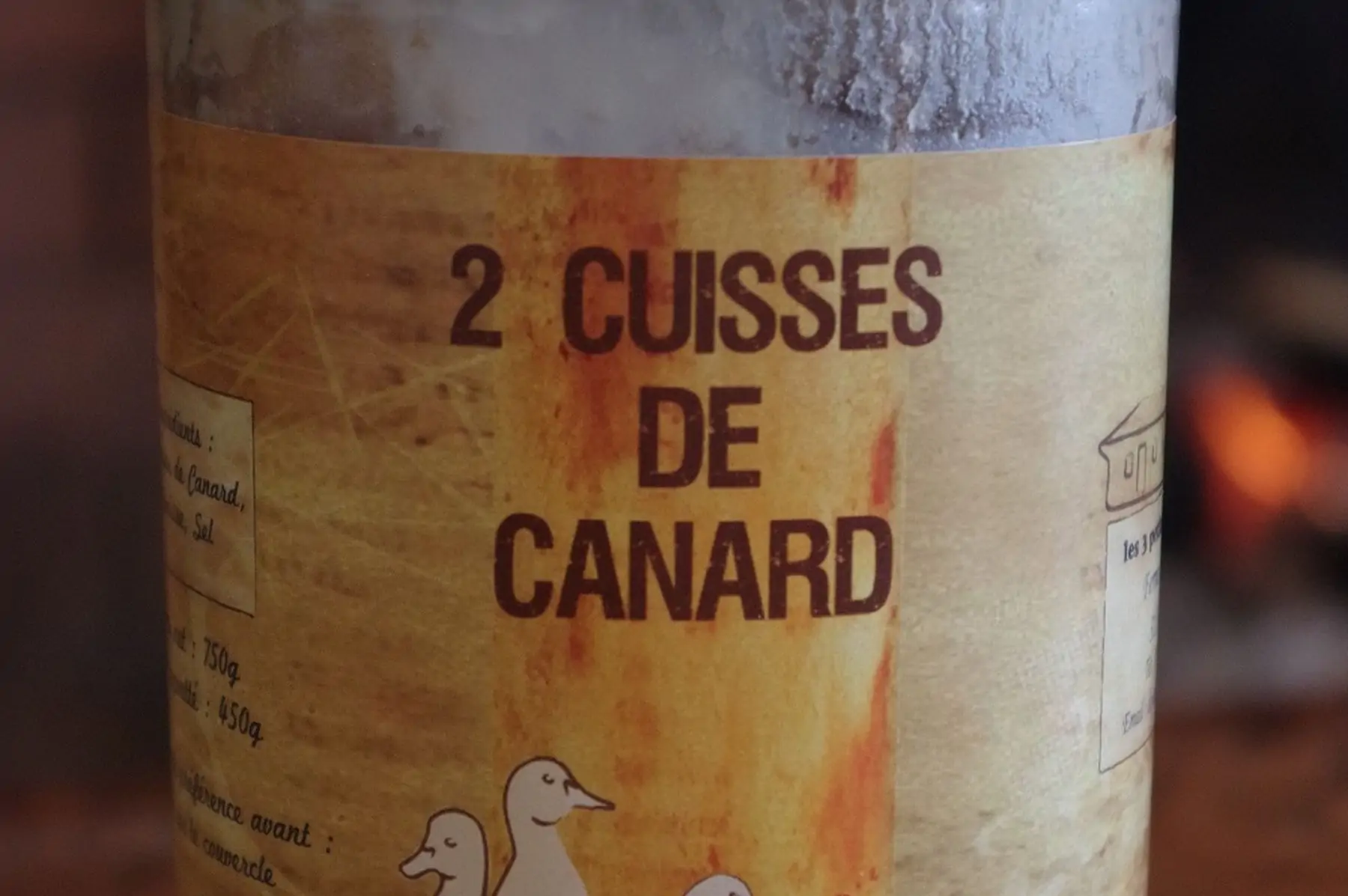 oo/ bocal de 2 cuisses de canard confites