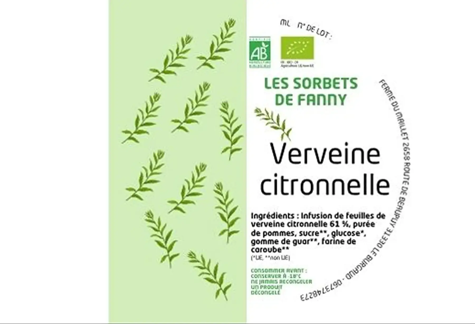 Sorbet Verveine Citronnelle
