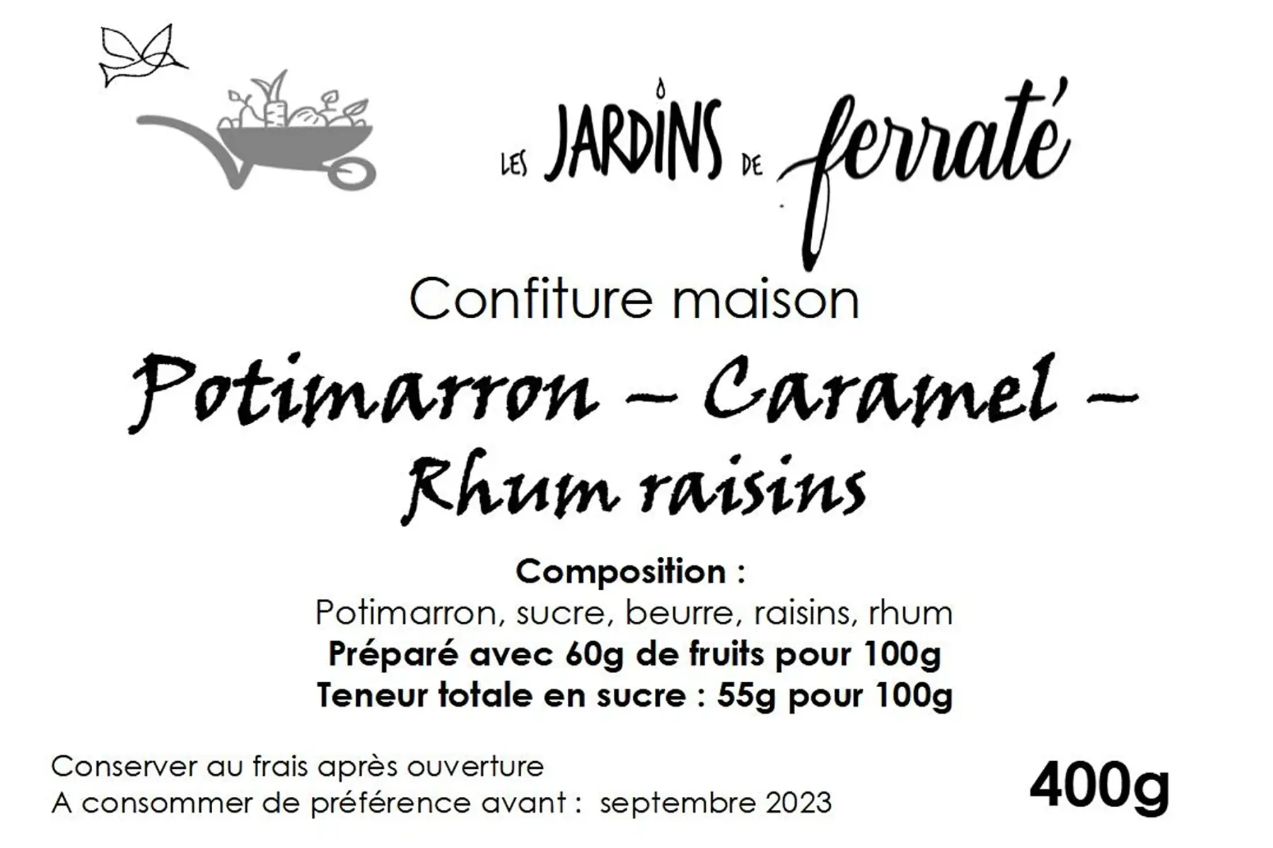 confiture potimarron caramel rhum raisin