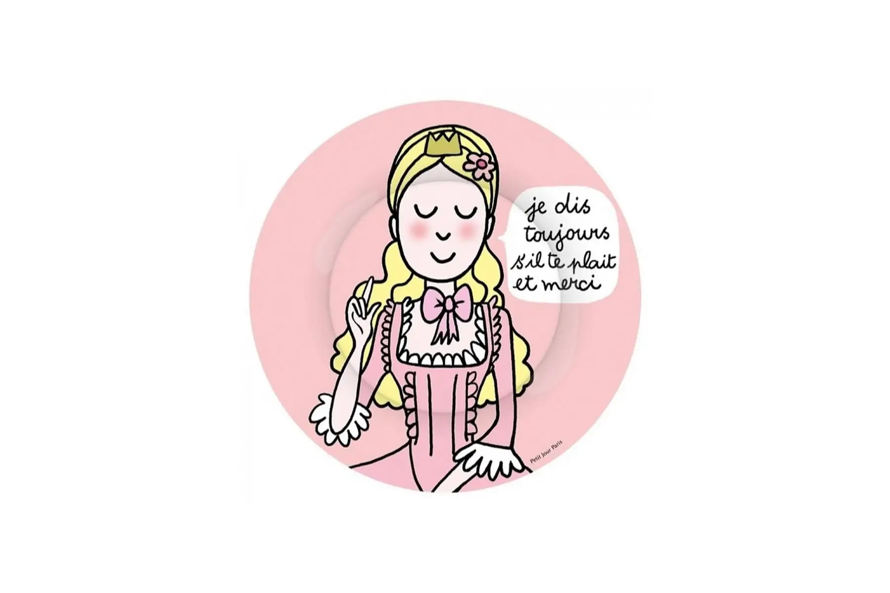 assiette à dessert "s'il te plait et merci"