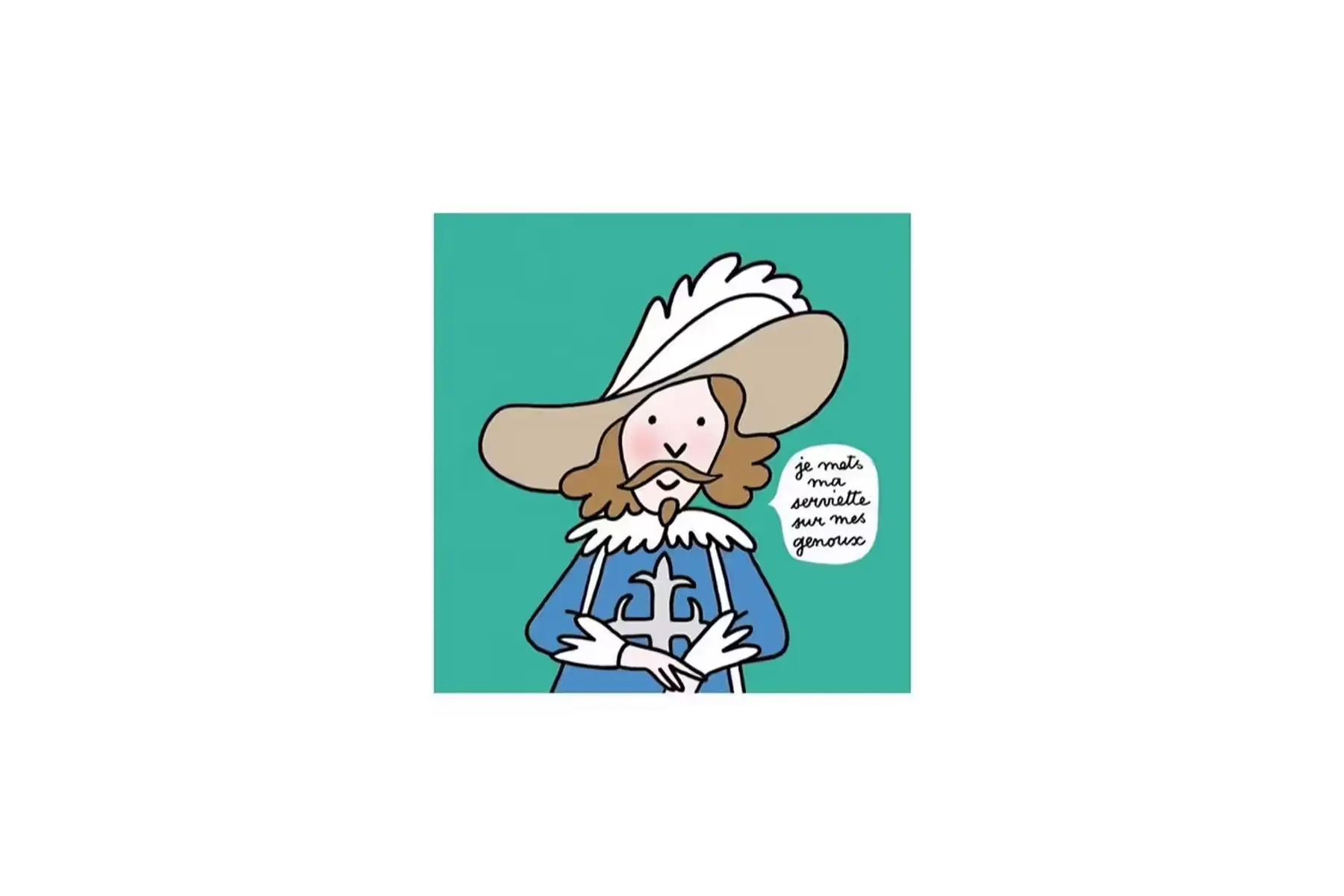 serviettes en papier "je mets ma serviette sur mes genoux"