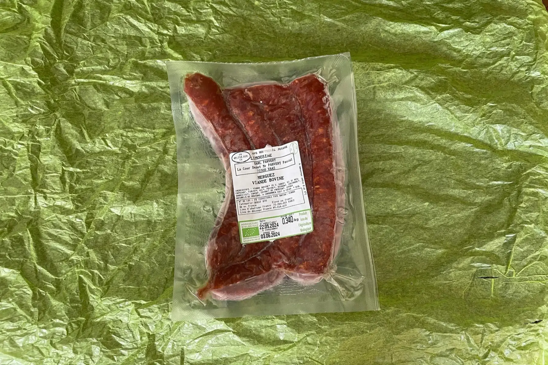 bœuf, lot de 5 merguez