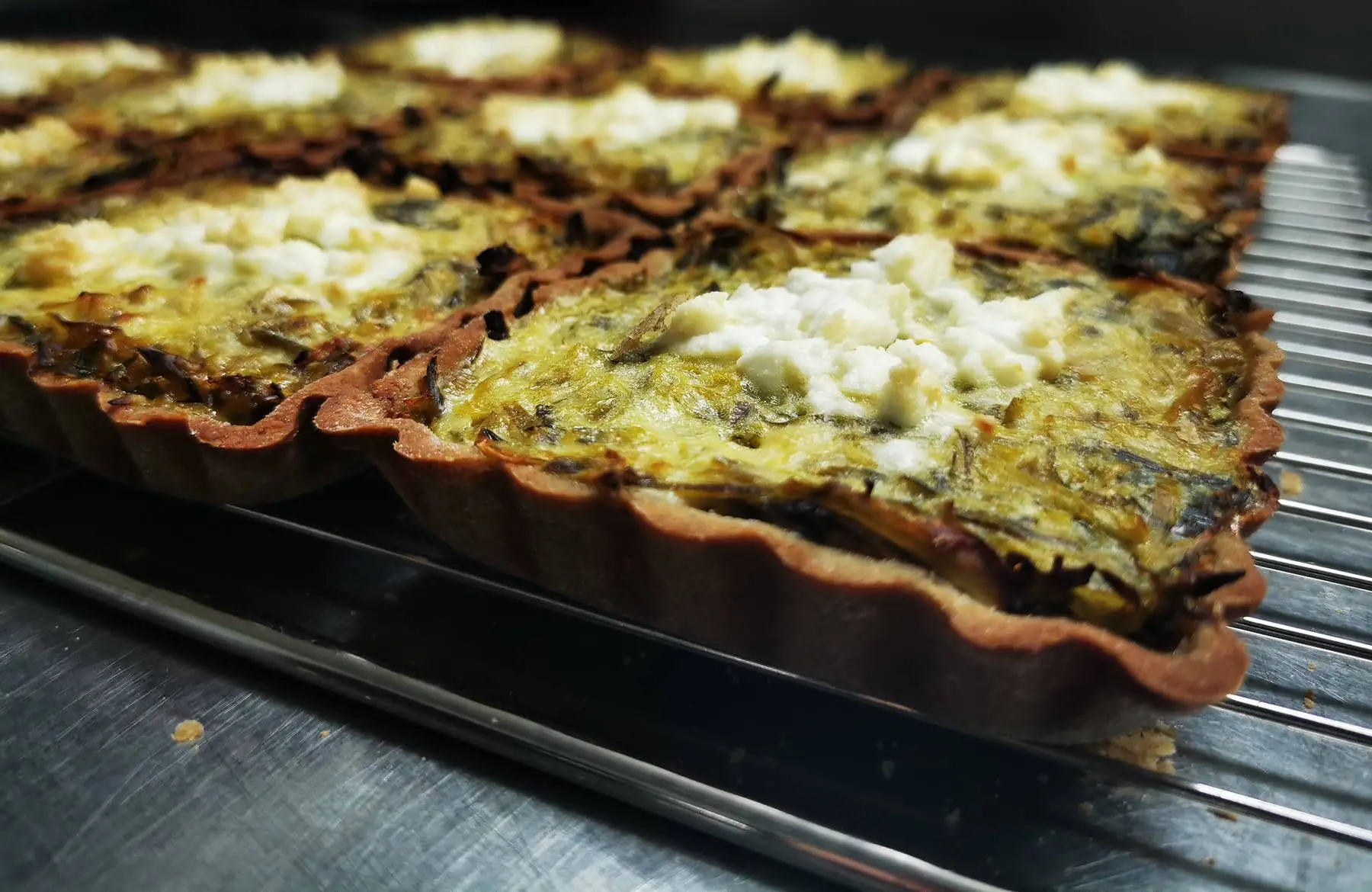 tartelette aux poireaux à l'orange et féta vg sg