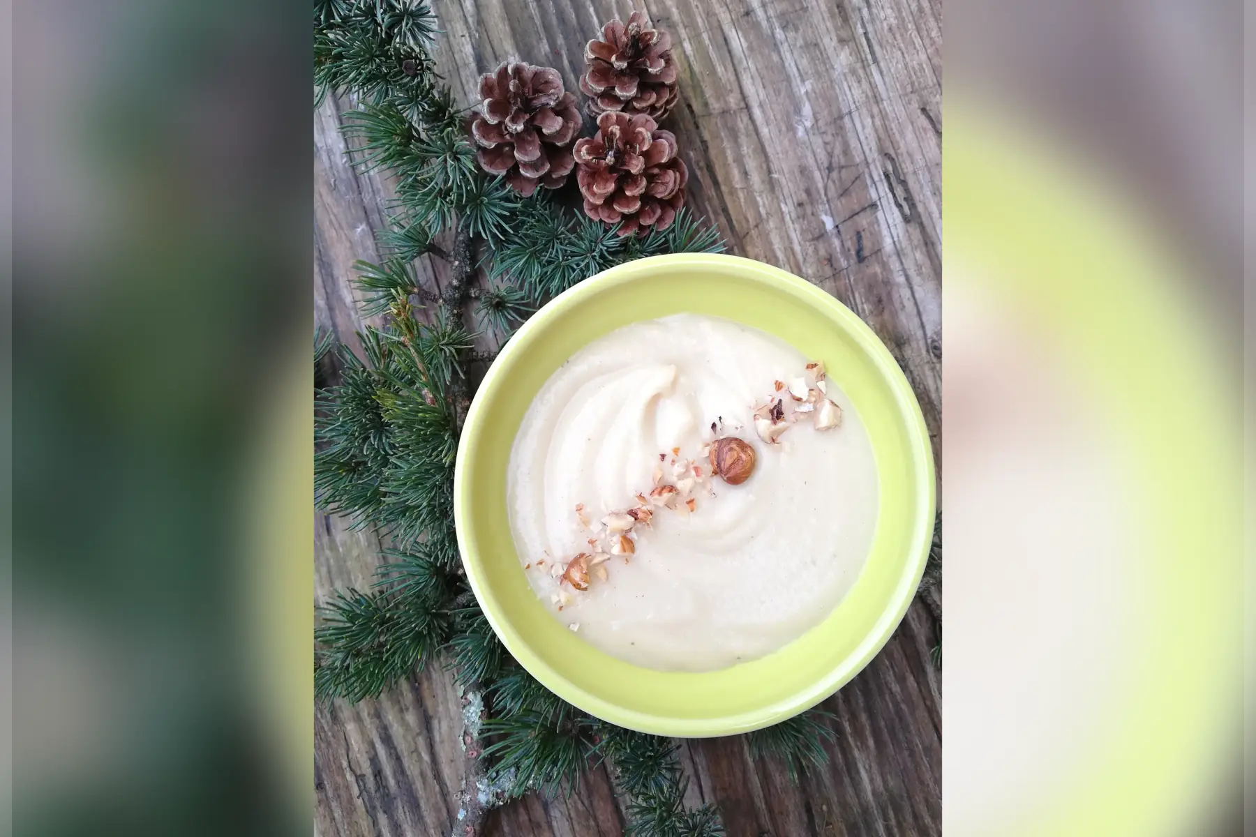 Velouté de butternut, châtaignes, granola salé et tartine Sans foie ni loi V SG