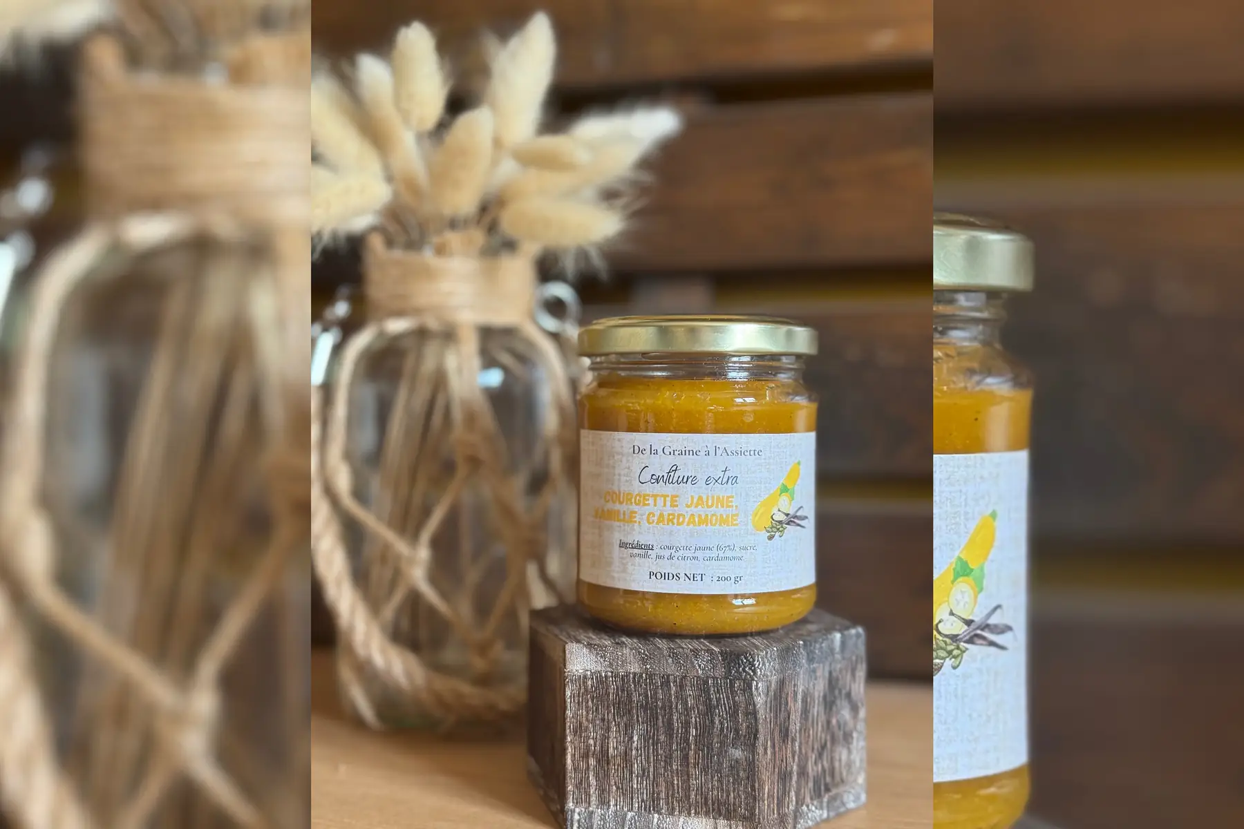 Confiture de courgette jaune, vanille, cardamome