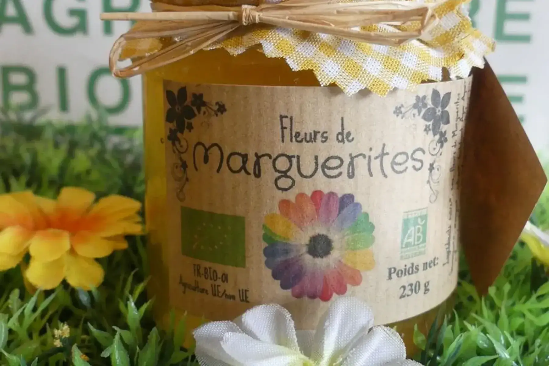 gelée de fleurs de marguerites et agrumes