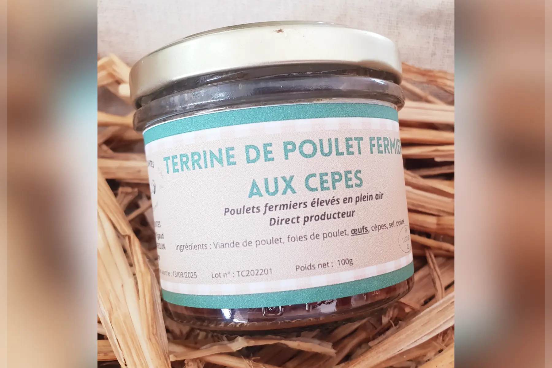 terrine de poulet fermier aux cèpes