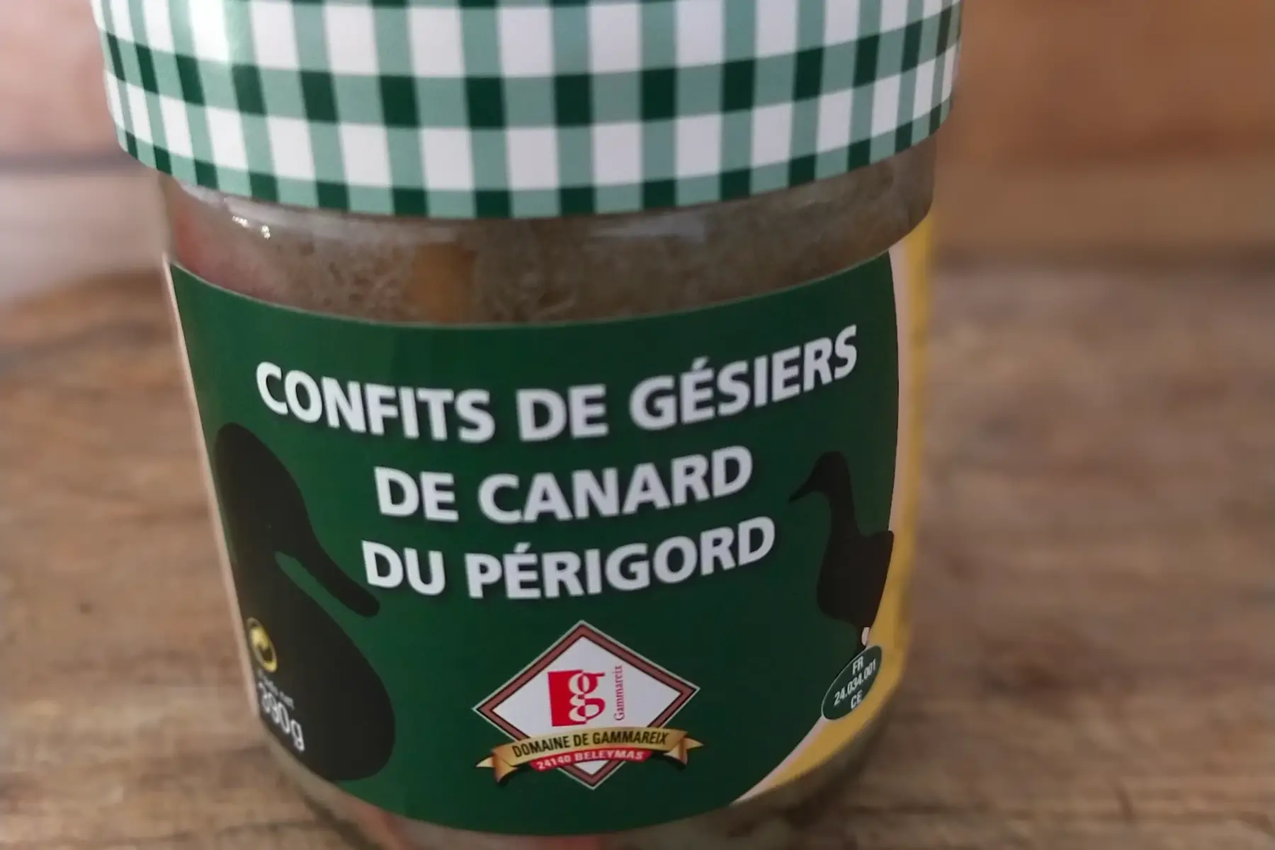 plats préparés : confits de gésiers de canard