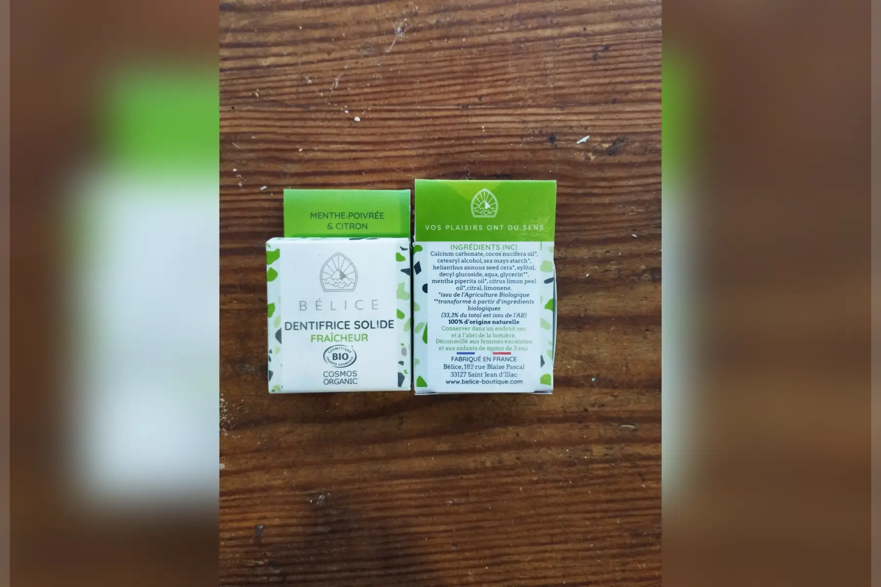 cosmétique : dentifrice solide