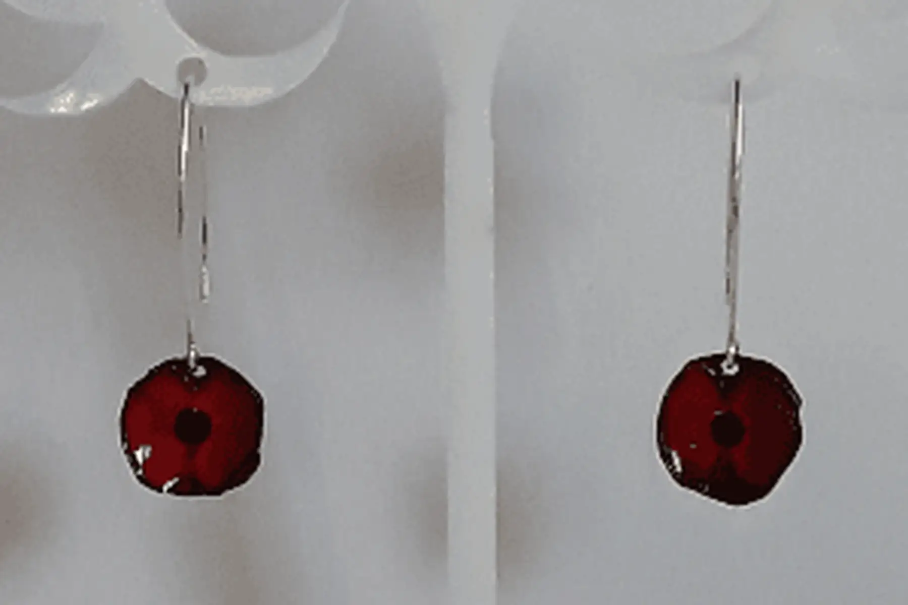 boucles d'oreilles coquelicots, fermoirs en argent 925/1000