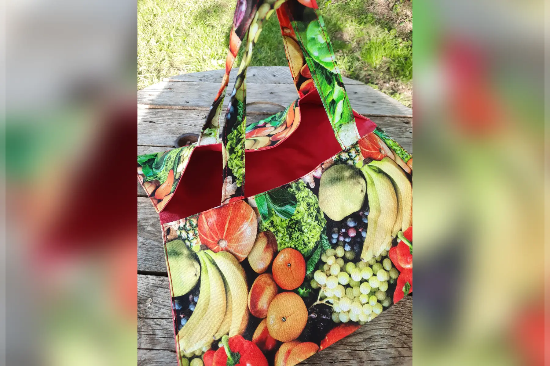 sac à tarte motifs fruits et légumes