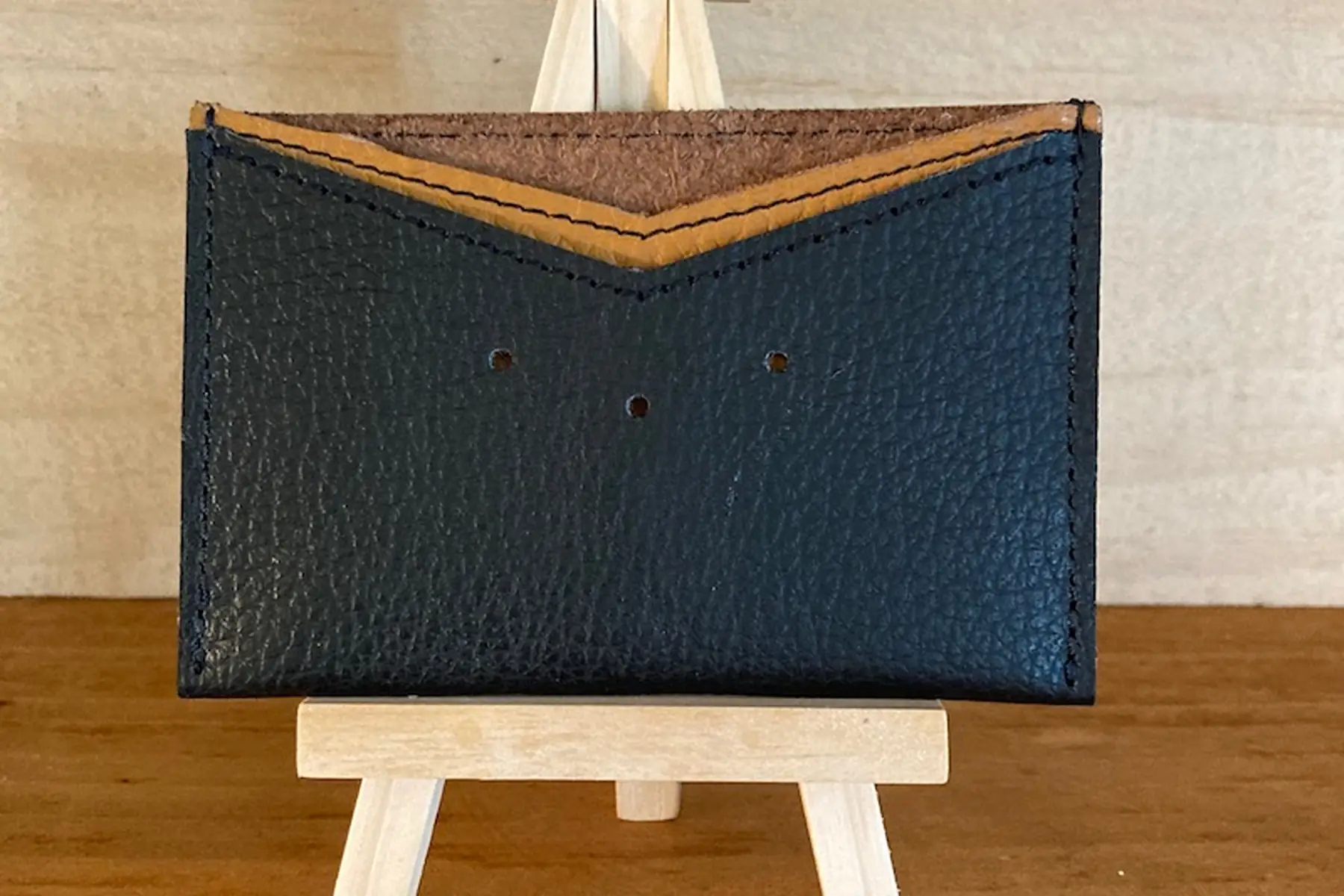 porte-cartes noir & camel