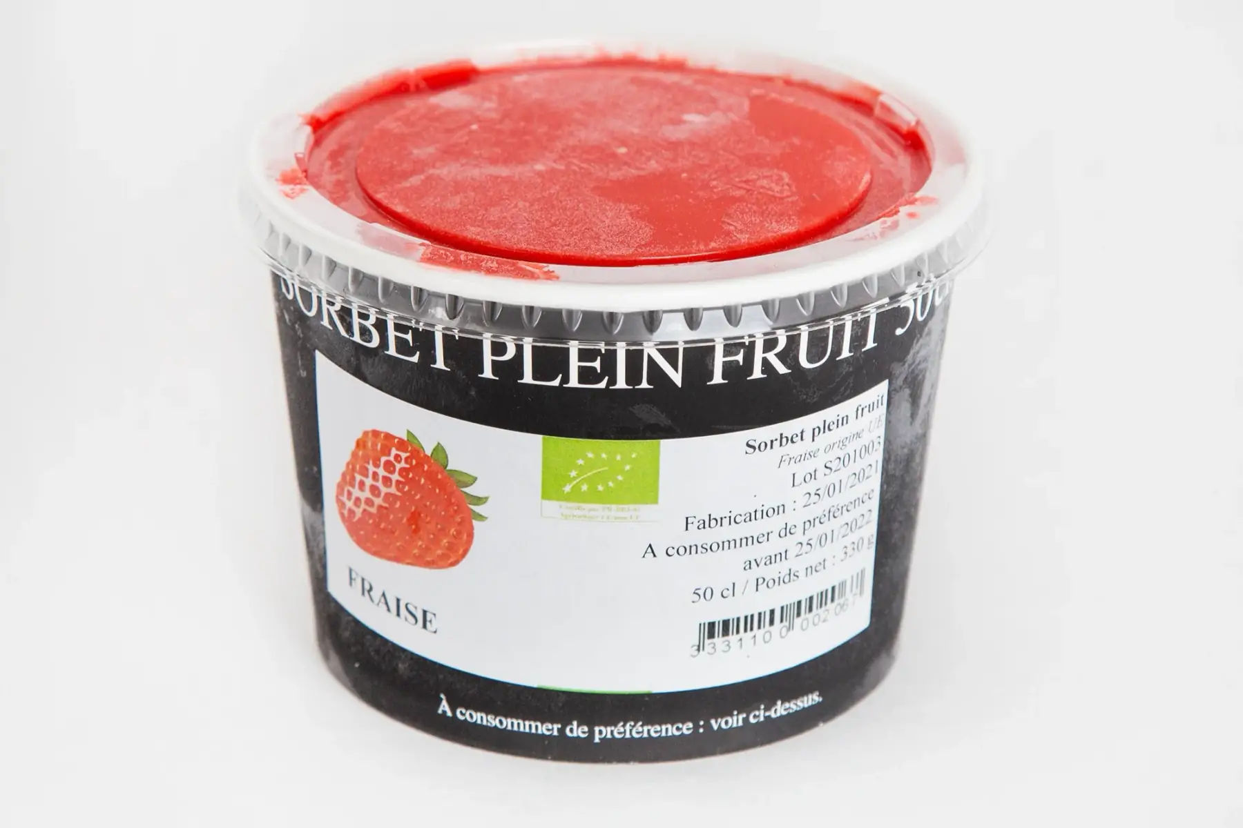 sorbet plein fruit fraise 50 cl