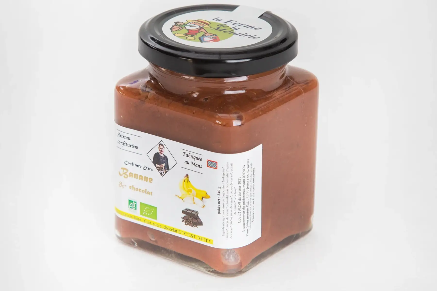 confiture extra banane au chocolat 330g