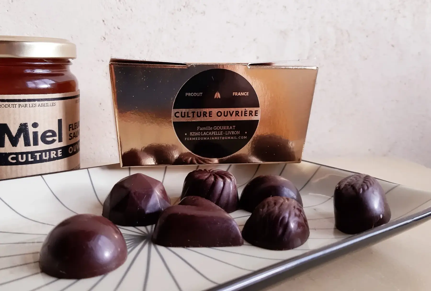 ballotin - assortiment de chocolats au miel - 125gr