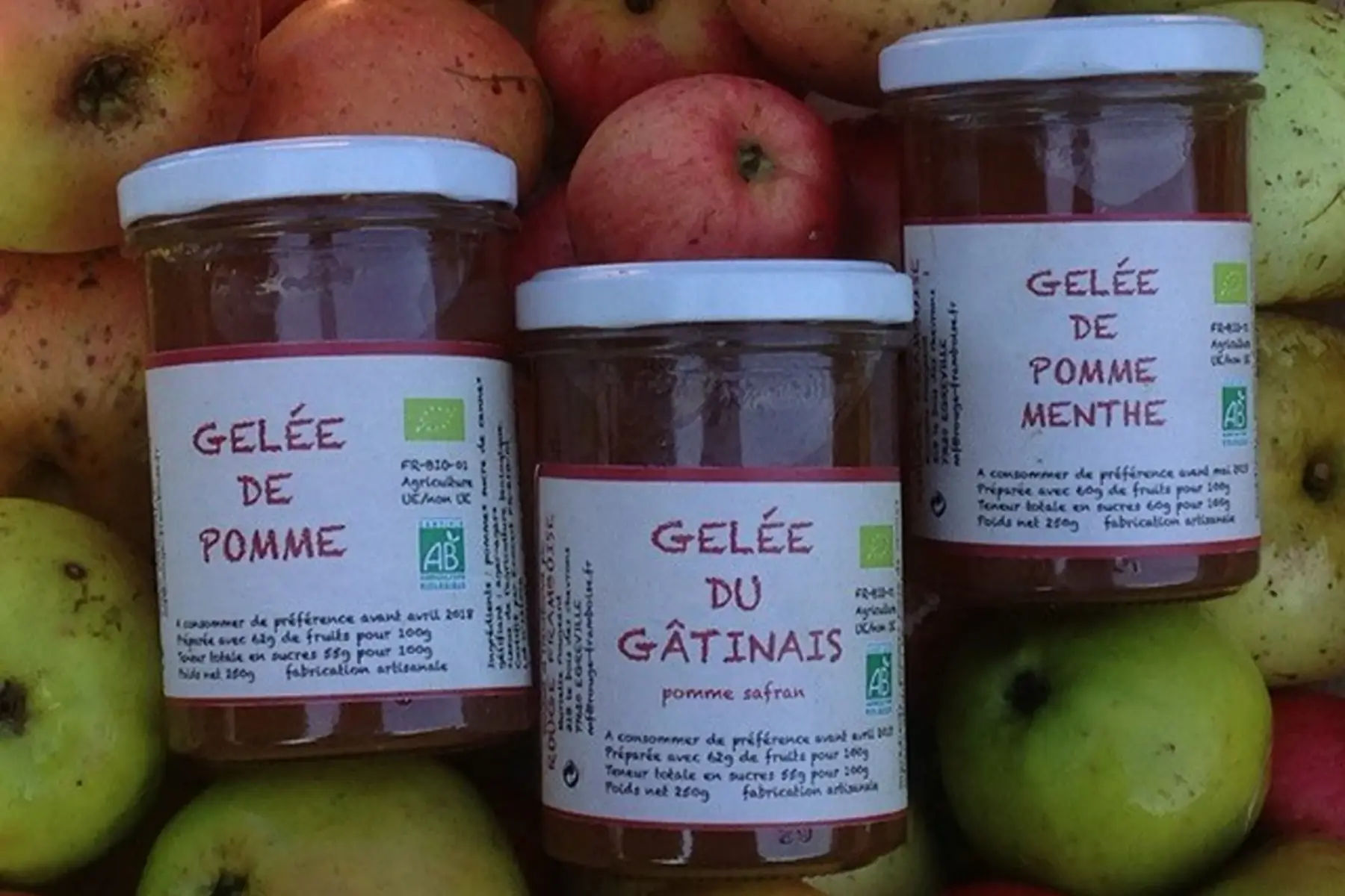 gelée du gâtinais (pomme/safran), 250g.