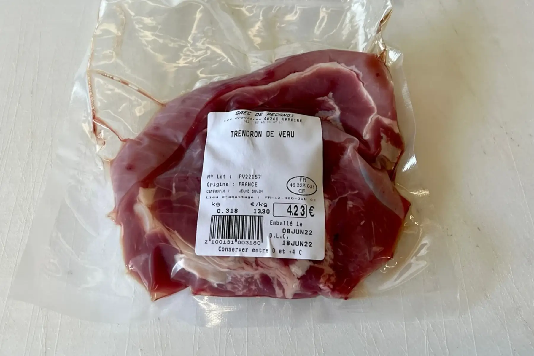 tendron de veau - 13,30€/kg