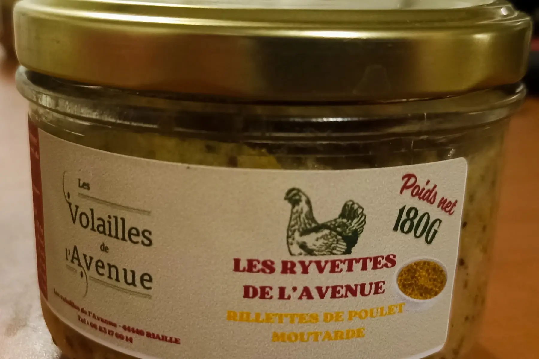 lot de 3 rillettes de poulet à la Moutarde