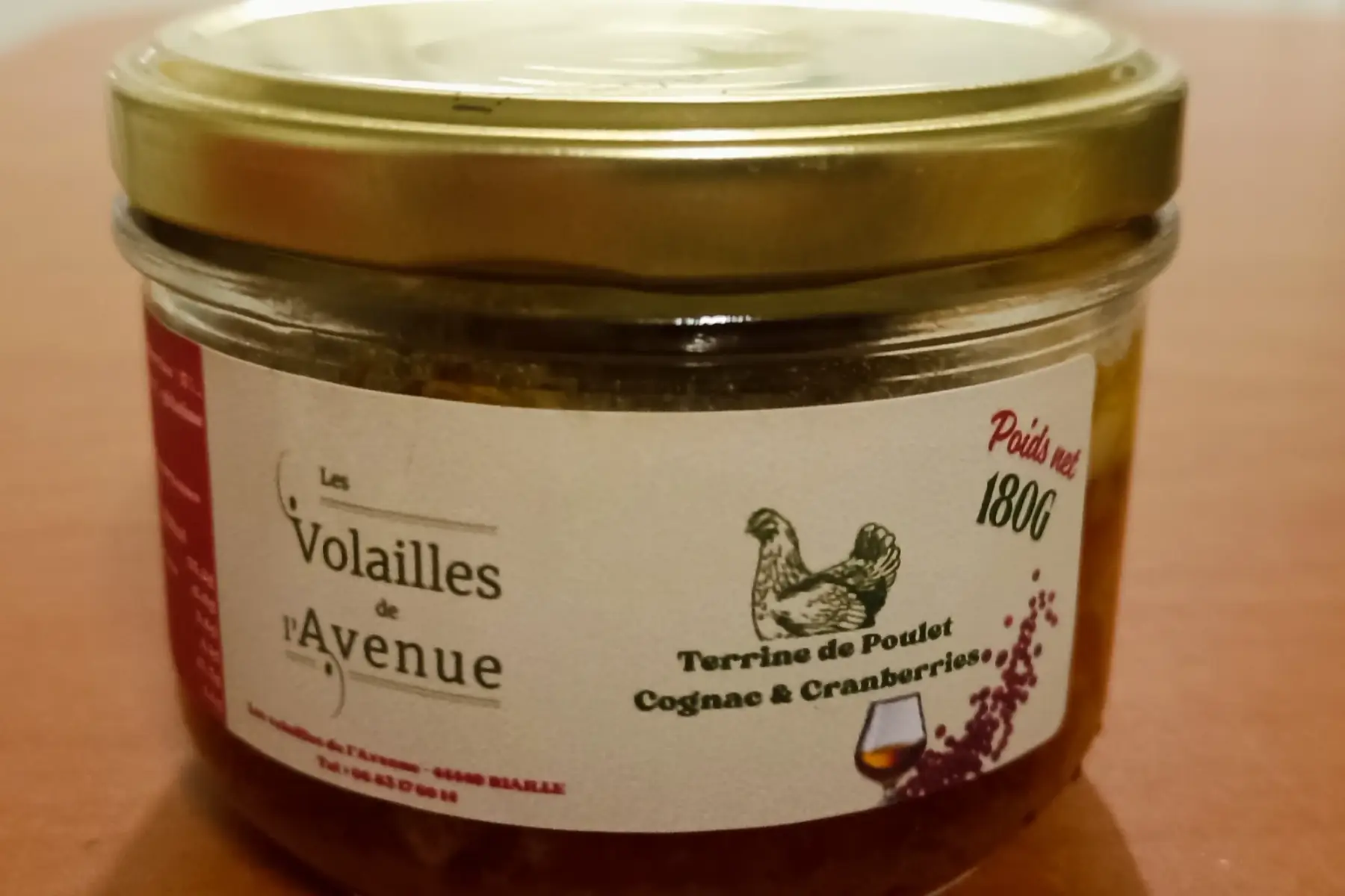 lot de 3 Terrines de poulet au Cognac et Cranberries