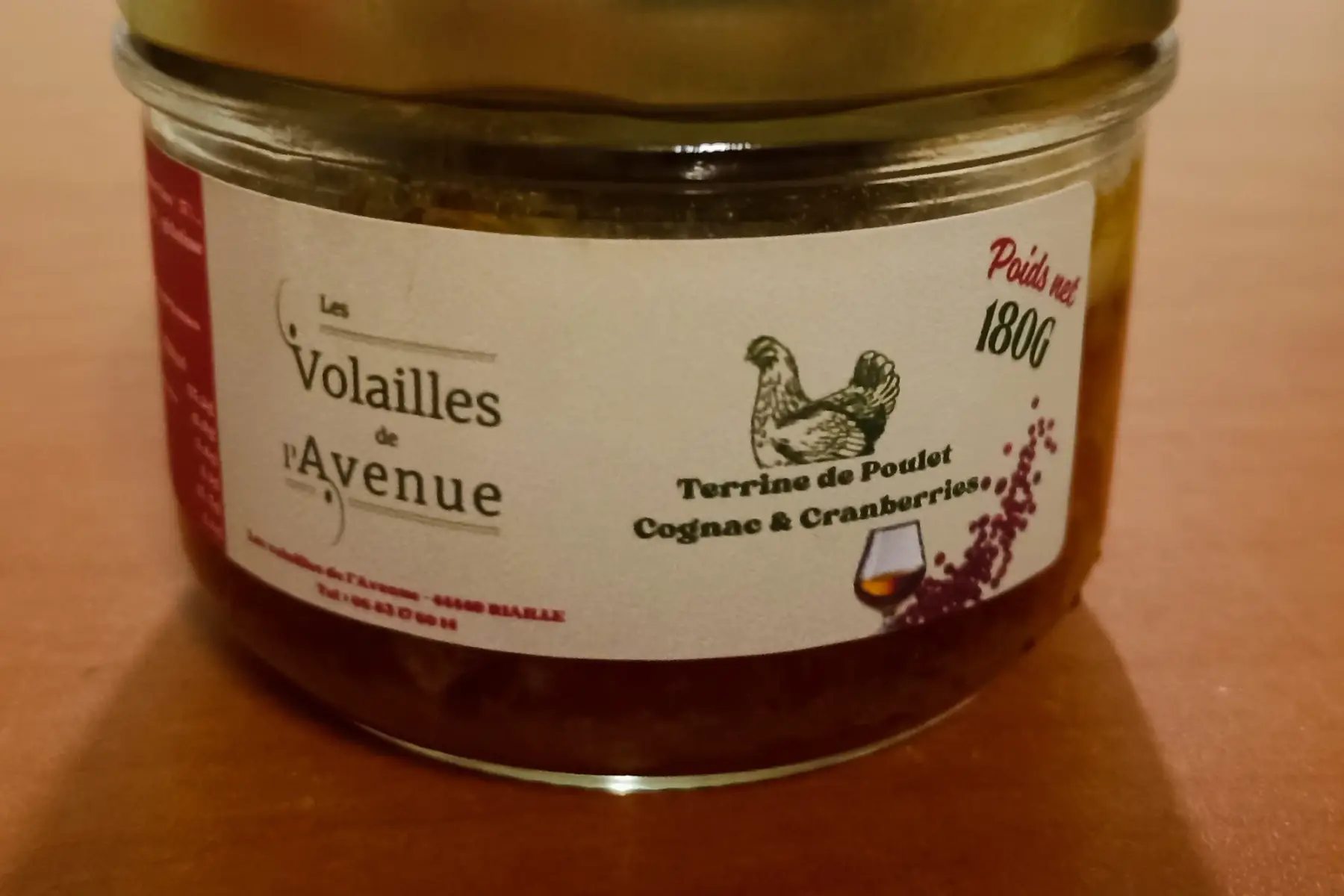 Terrine de poulet au Cognac et Cranberries