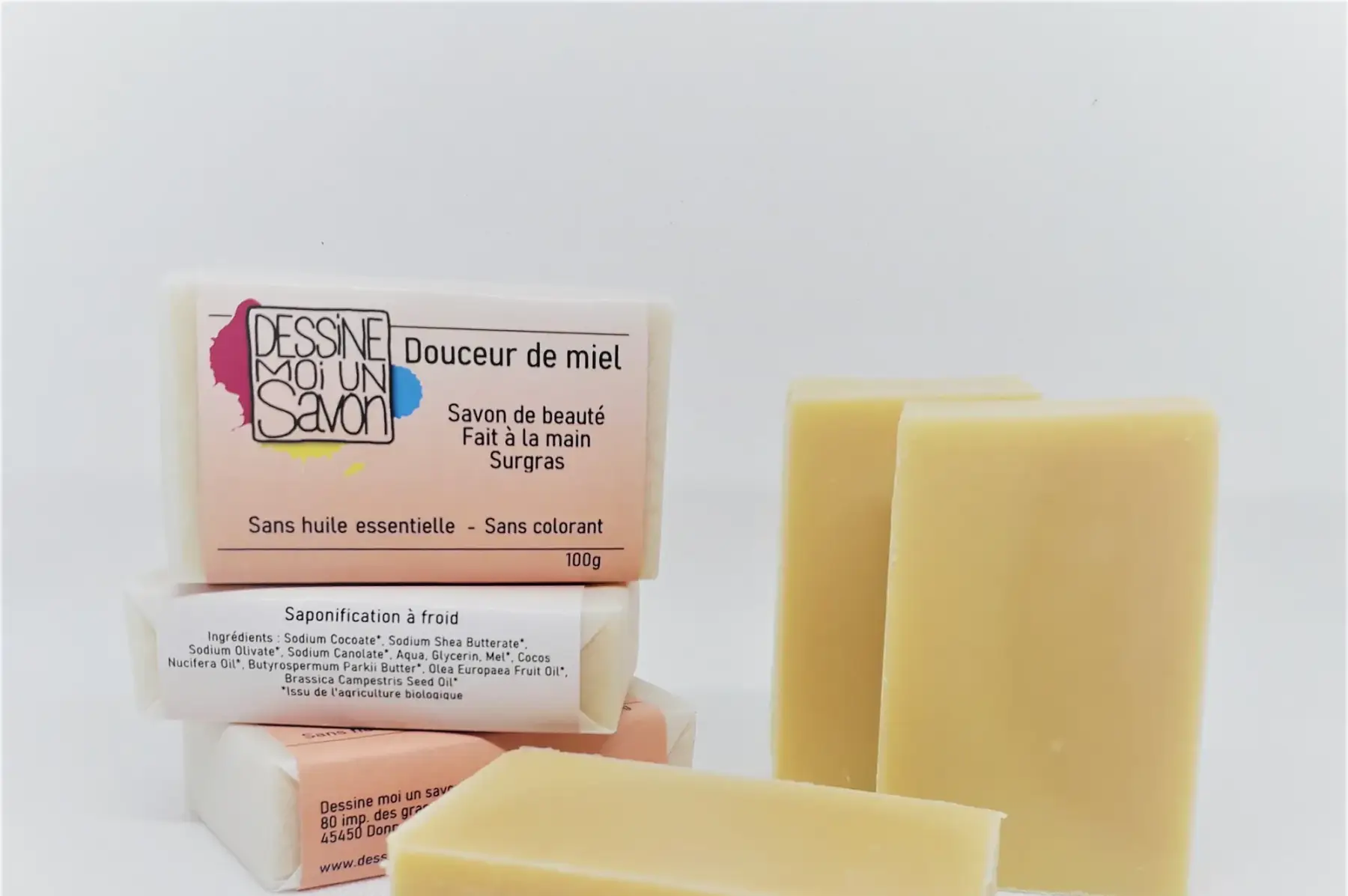 savon douceur de miel - surgras - sans huile essentielle - sans colorant (100g)