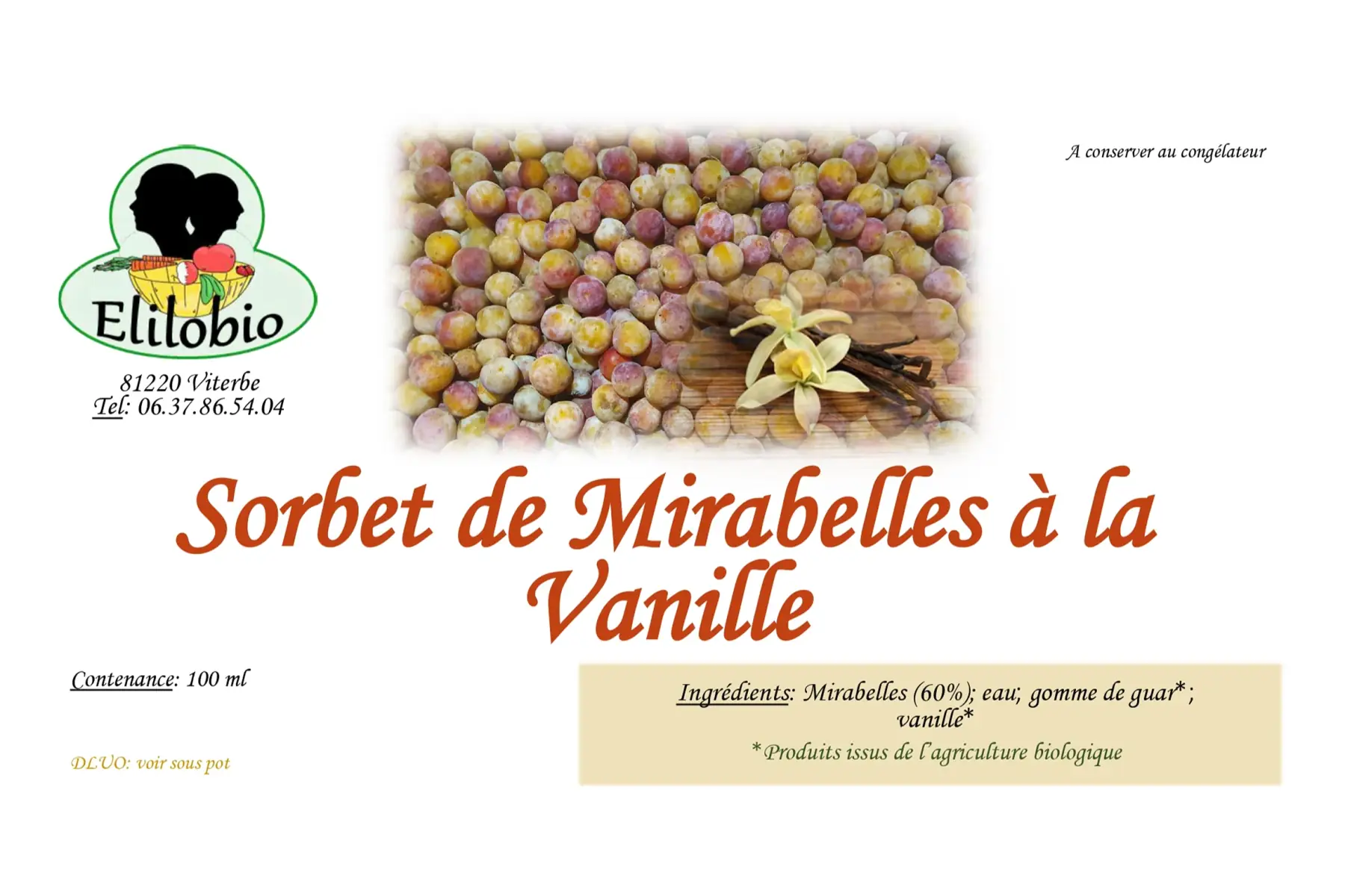 sorbet de mirabelle à la vanille (Promotion)
