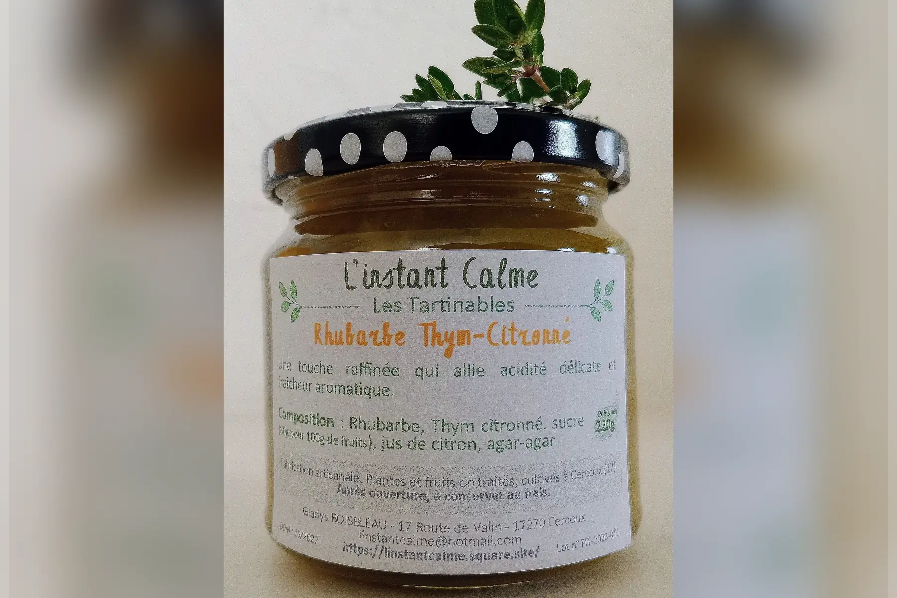 Confiture Rhubarbe thym-citronné