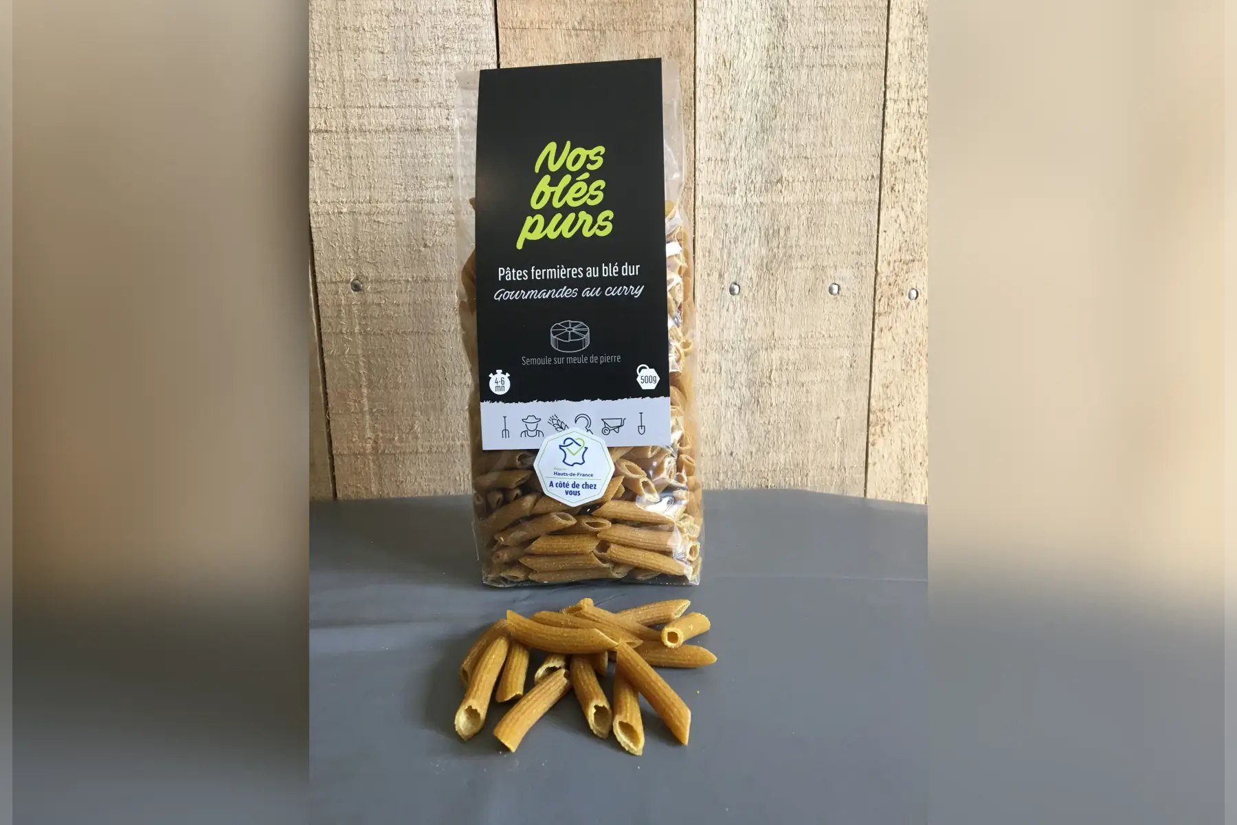 gourmandes au curry-pâtes fermières au blé dur