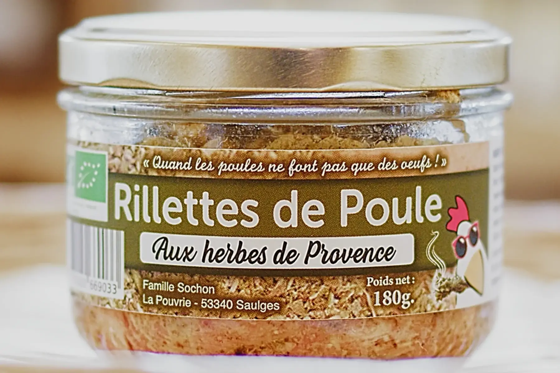rillettes de poule bio aux herbes de provence