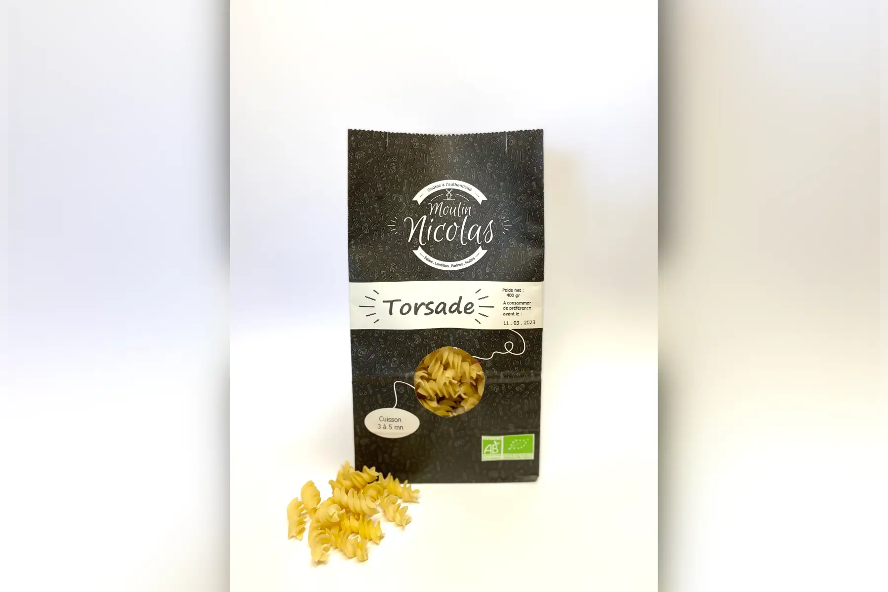 pâtes blanches torsade