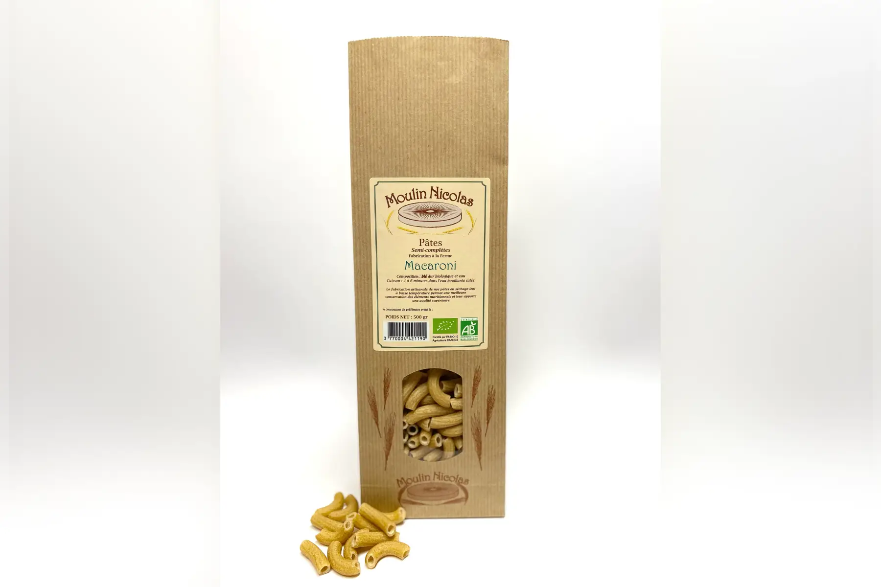 pâtes semi-complètes macaroni