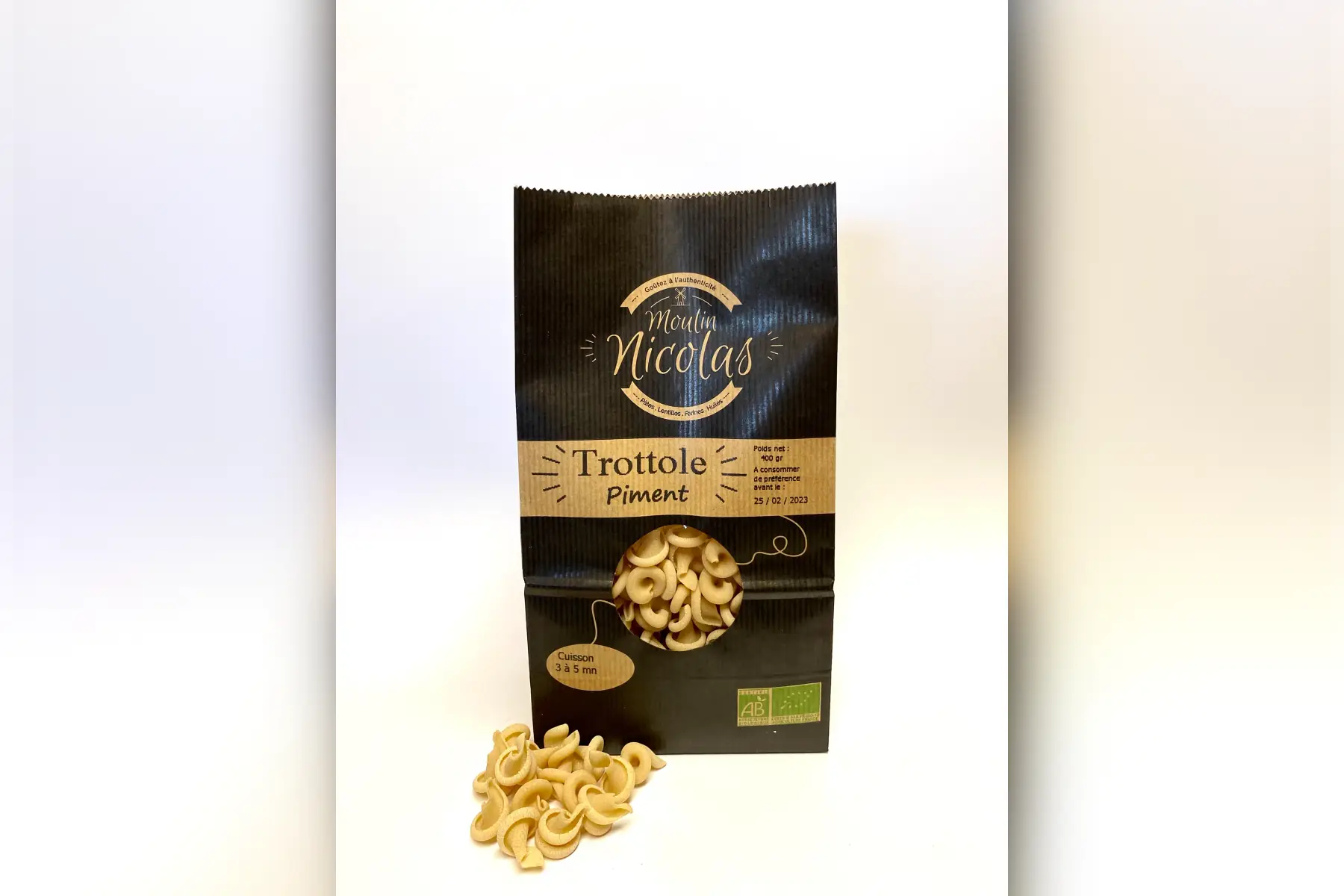 pâtes blanches trottole piment