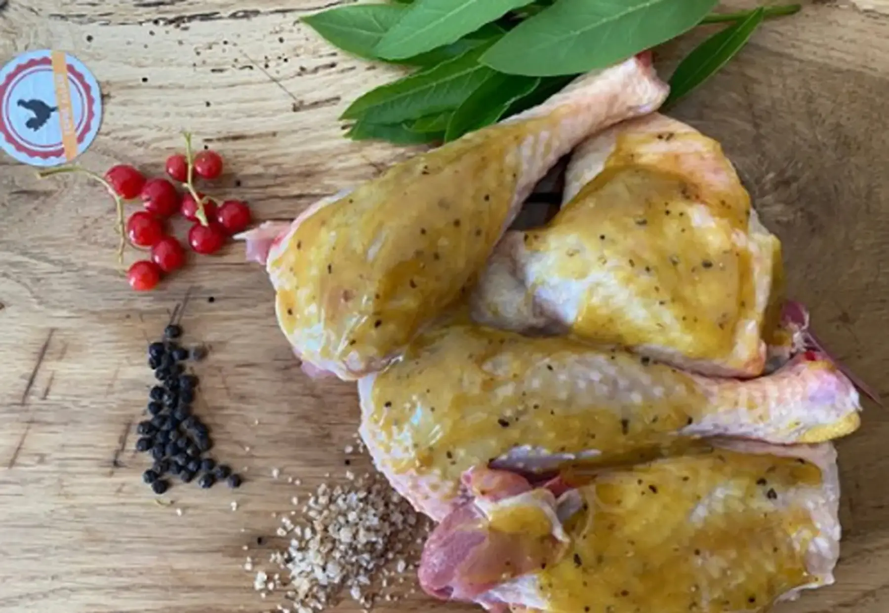 cuisses de poulets x2 marinées miel moutarde