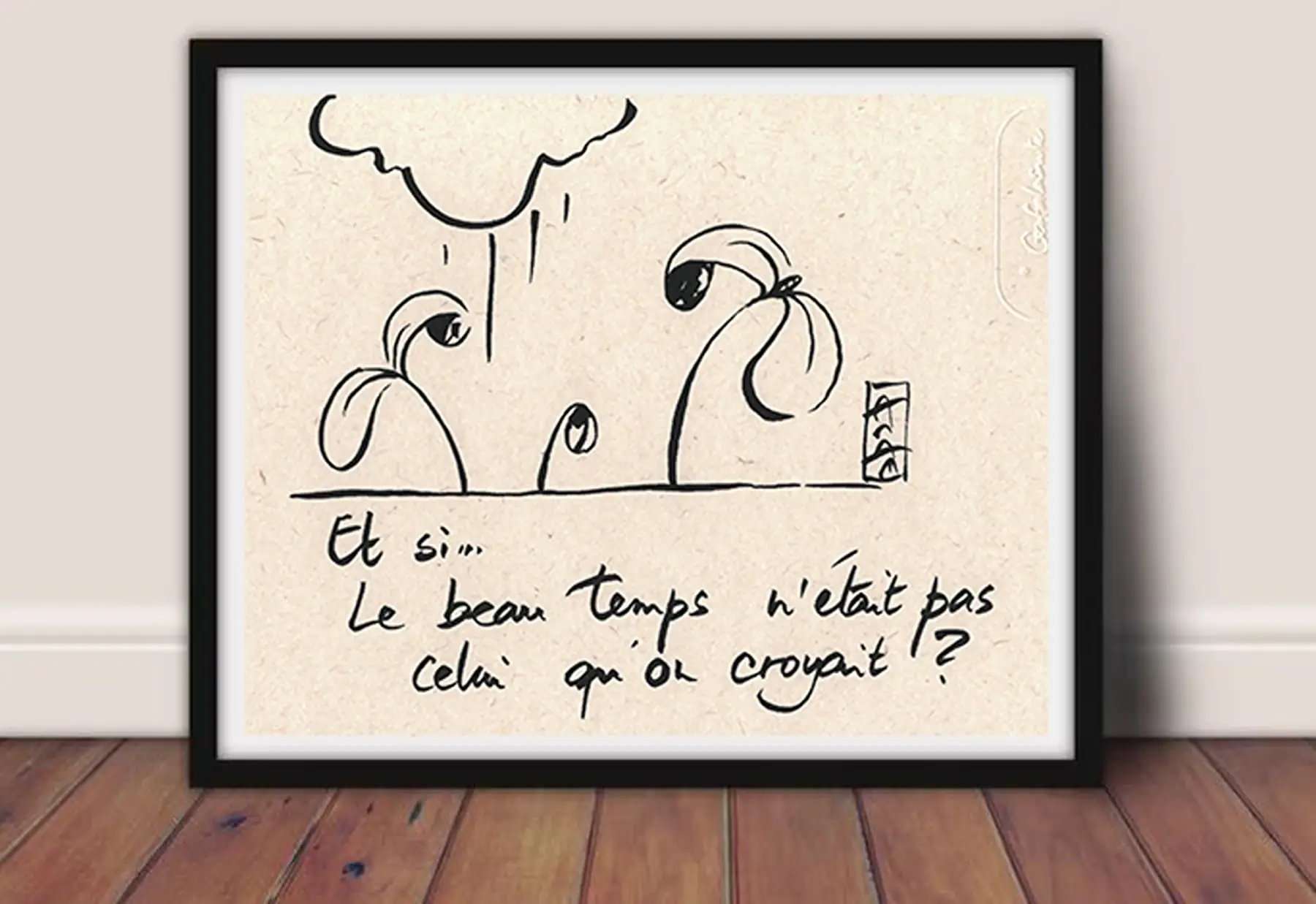 sérigraphie encadrée "beau temps"