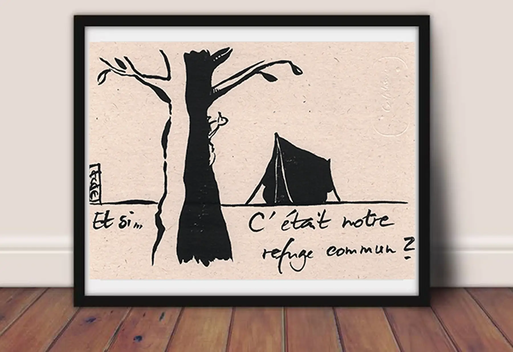 sérigraphie encadrée "refuge"