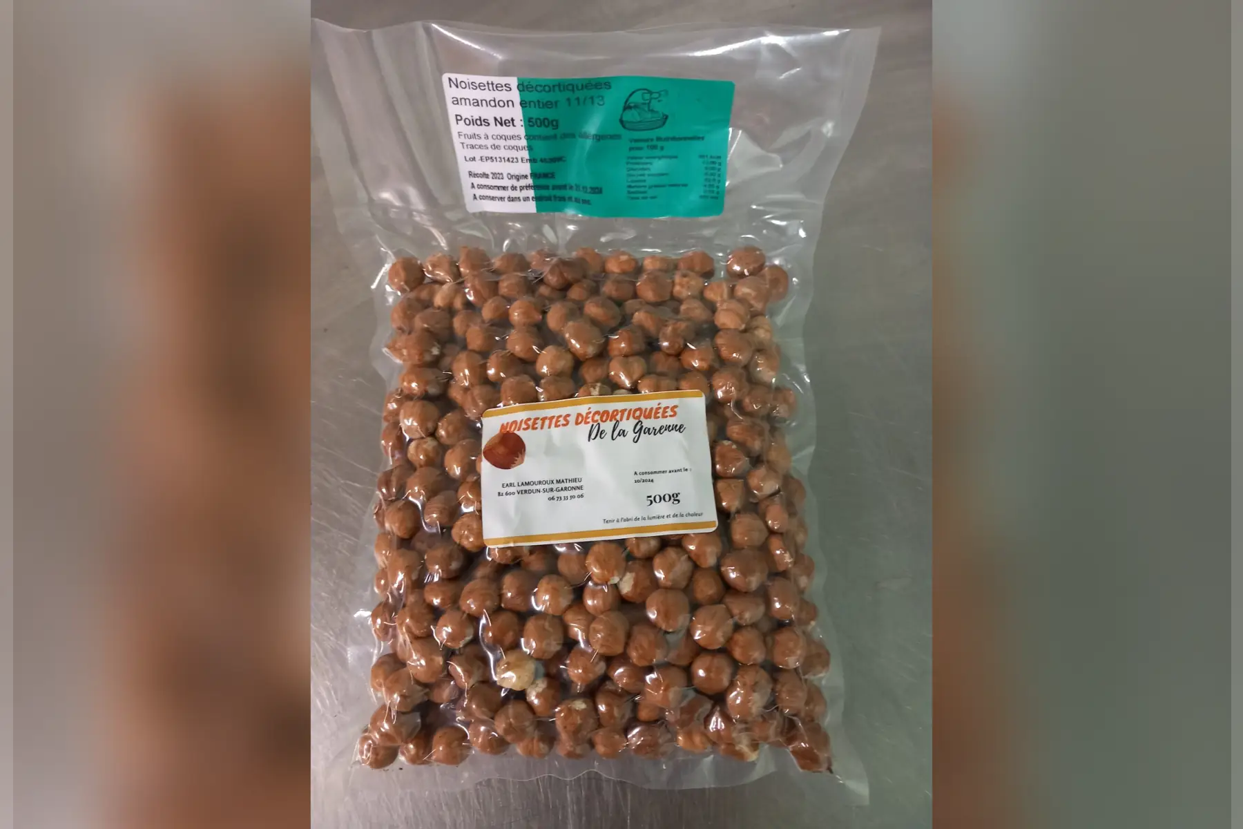 noisettes decortiquees