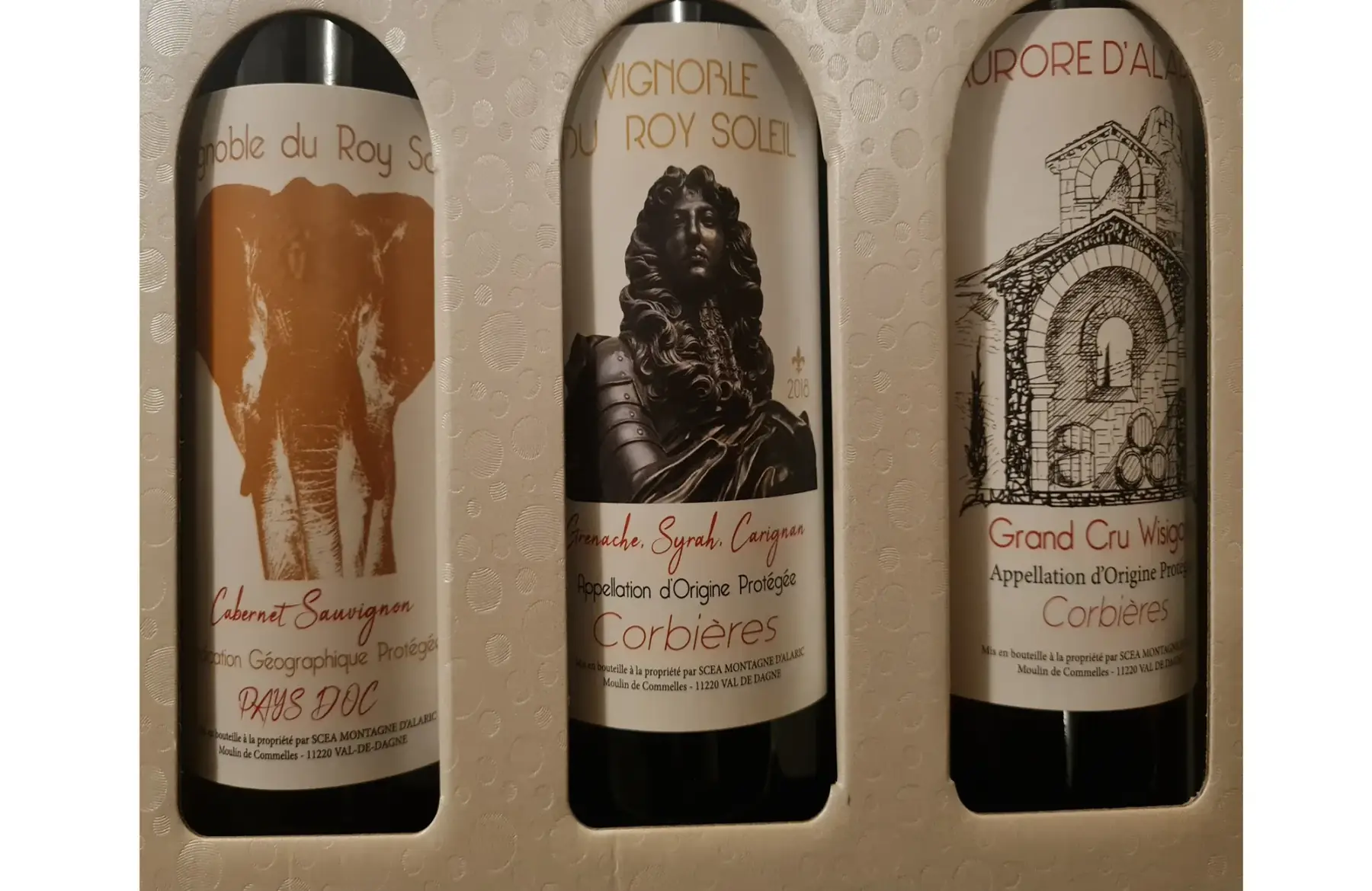 coffret cadeau rouge 3 bouteilles prestige