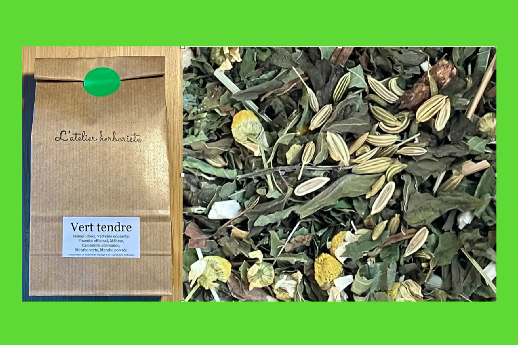tisane vert tendre : digestion, transit, foie-intestins