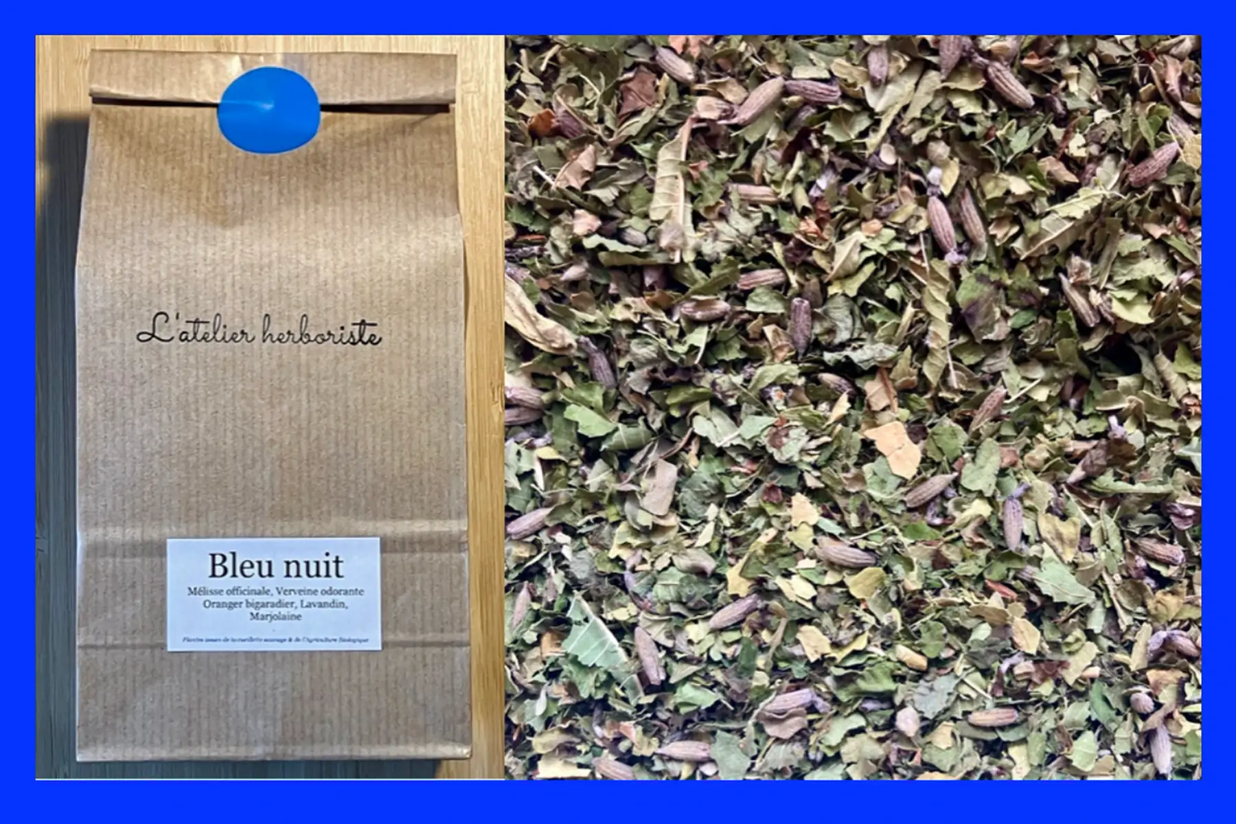 tisane bleu nuit : calme, détente - aide à dormir