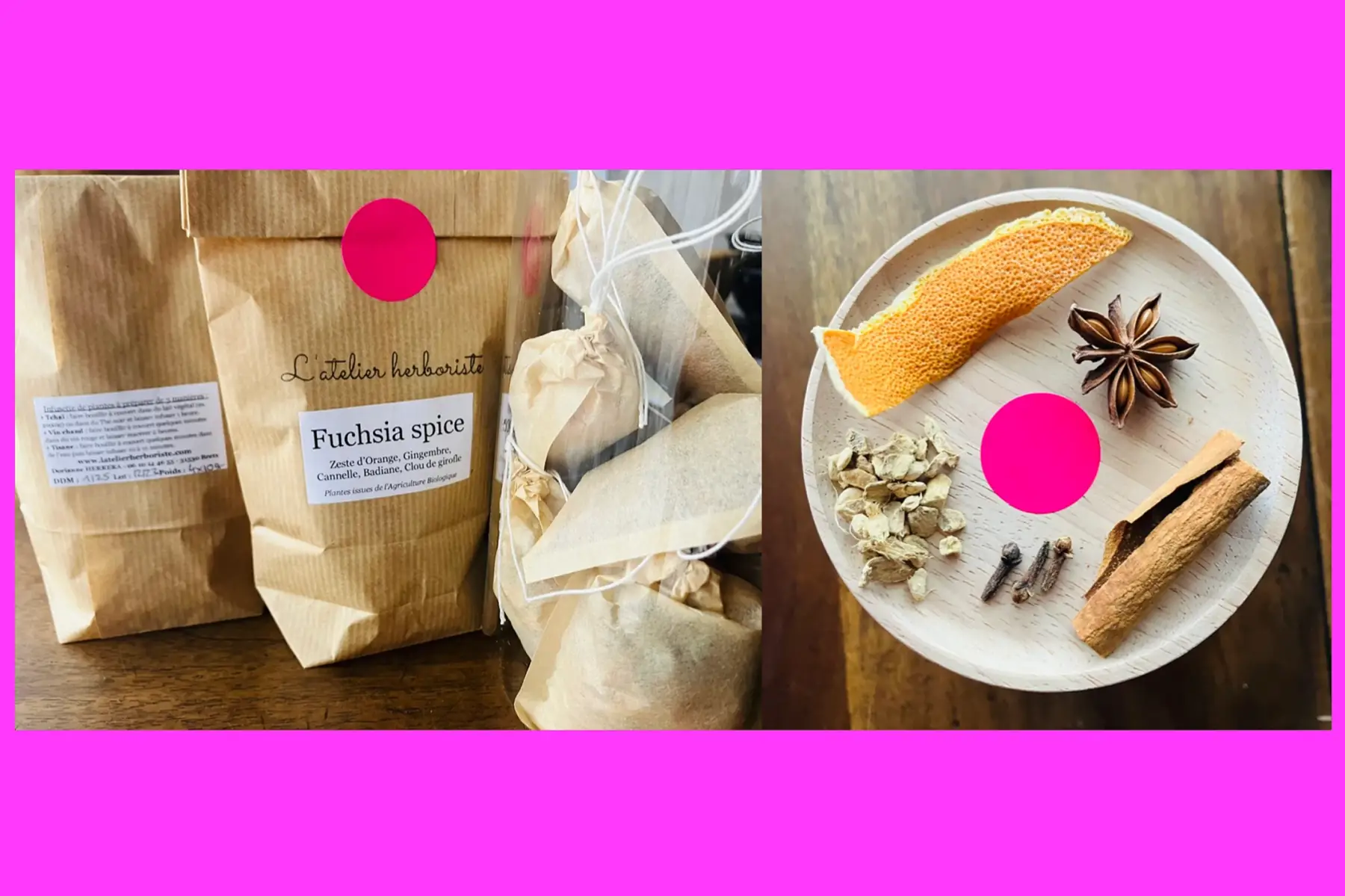 Fuchsia Spice : Tchaï, Vin chaud, Sangria