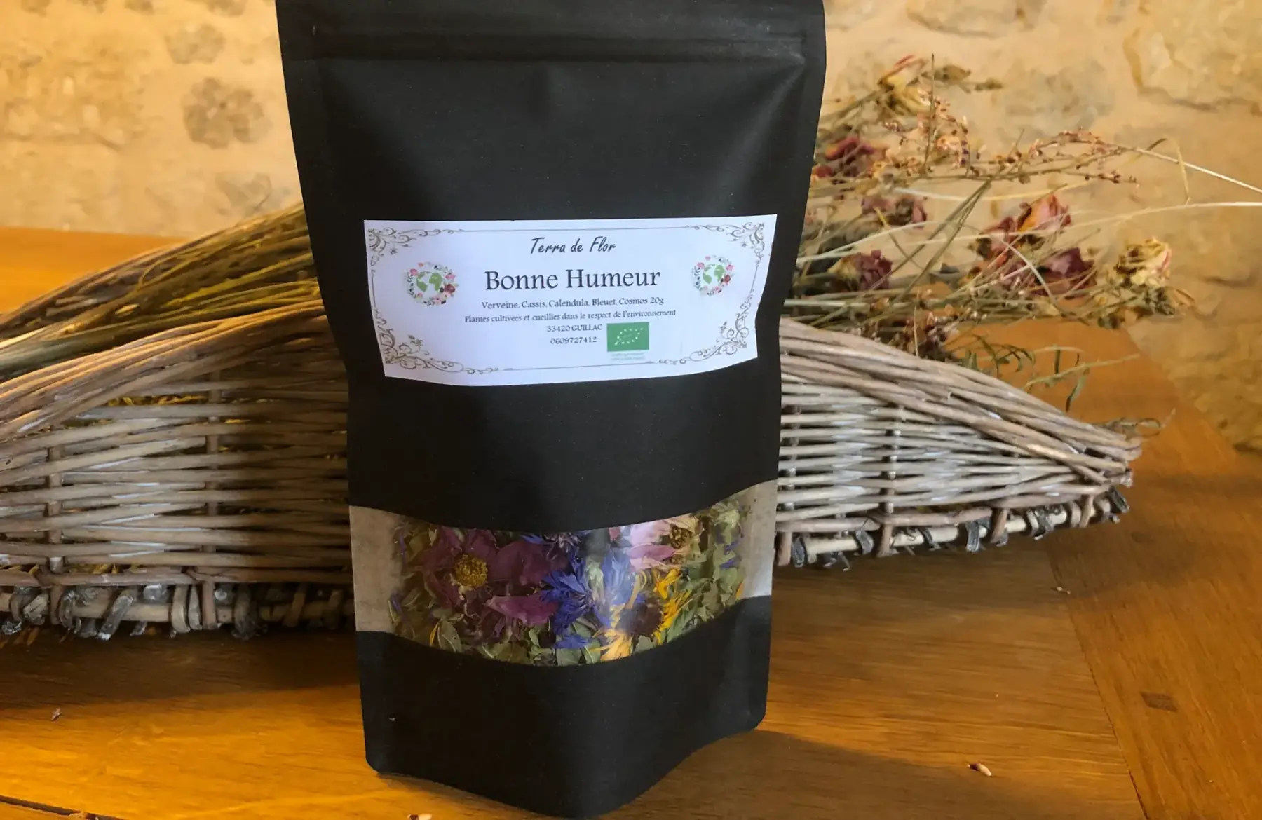 tisane fleurie: bonne humeur