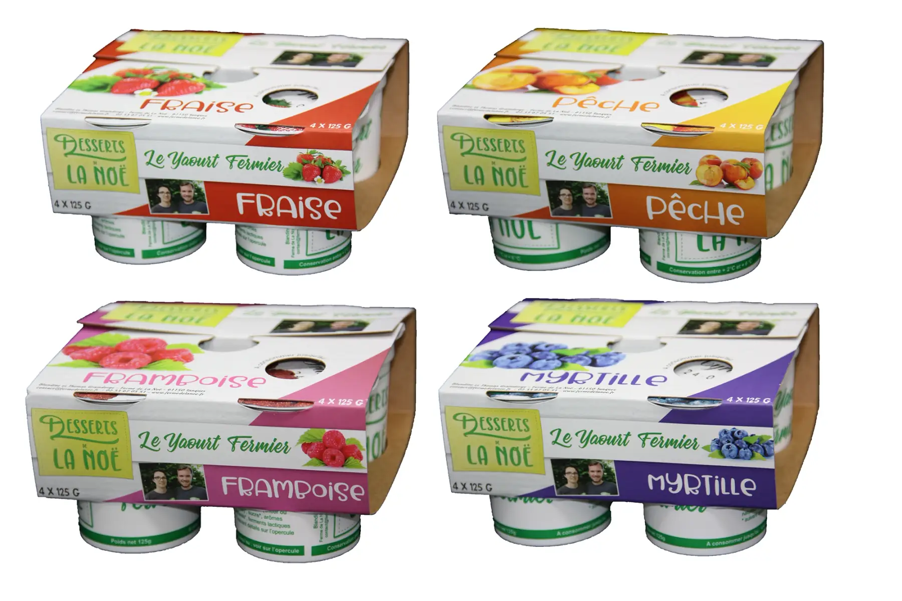 panier 4 packs de yaourts aromatisés