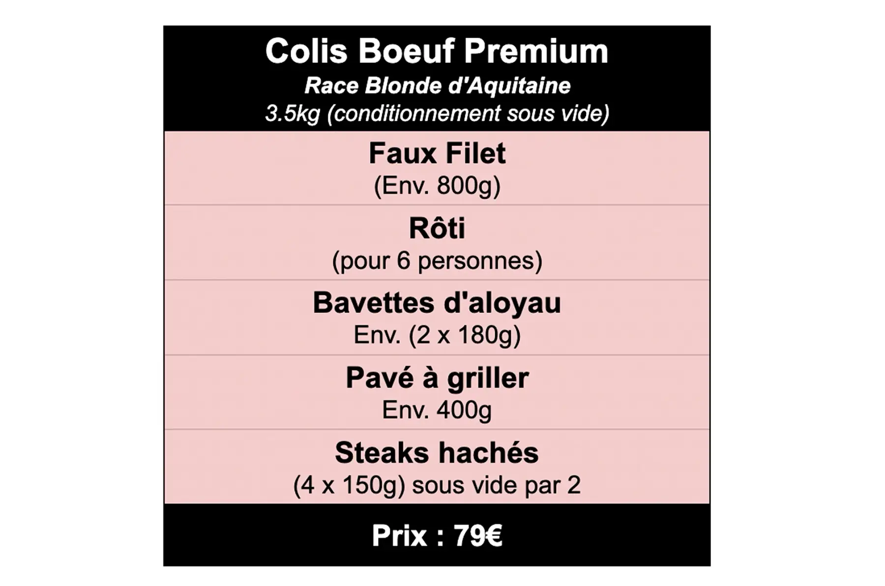 Colis Boeuf Premium 3,5kg