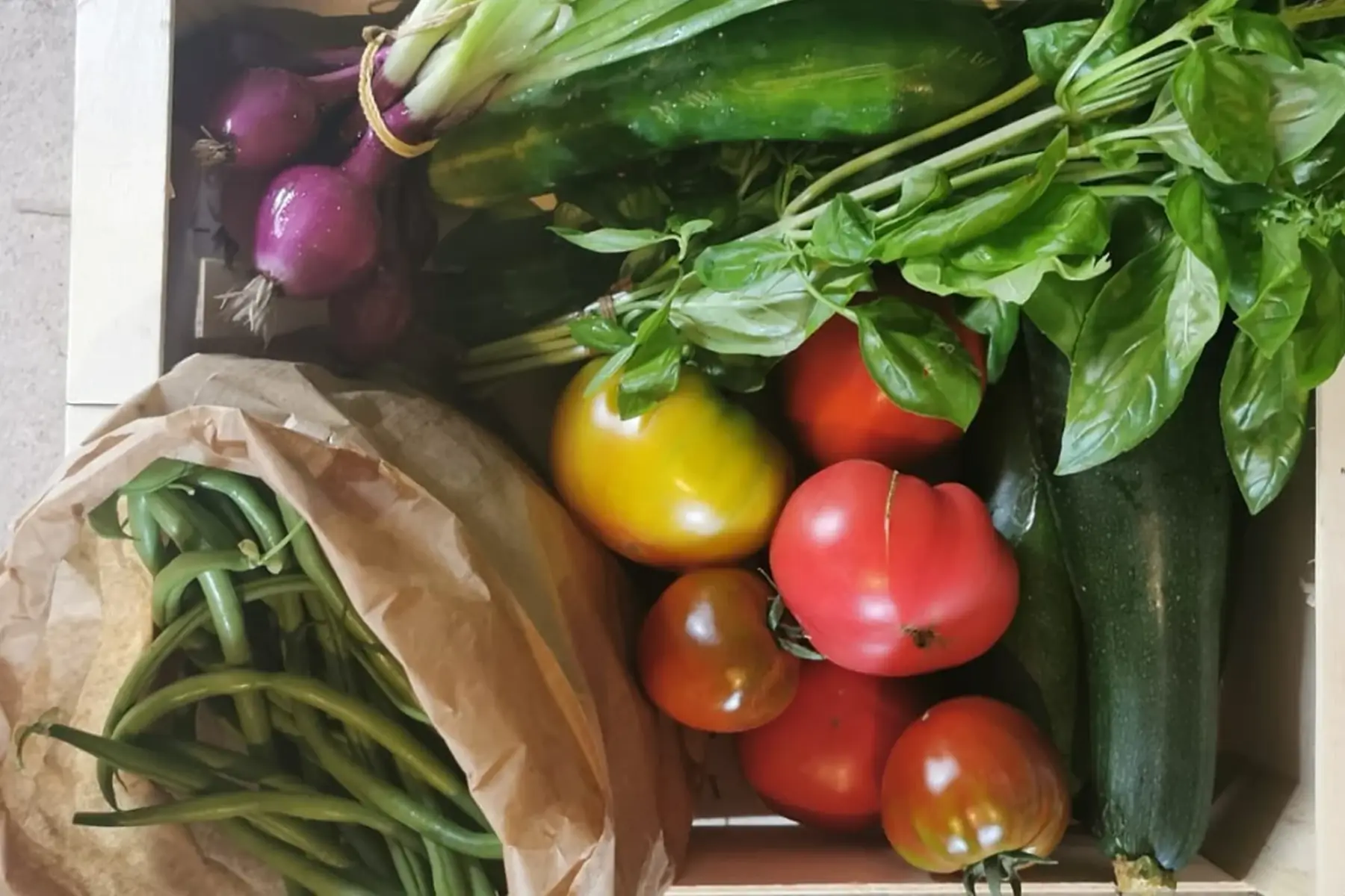 panier de légumes famille