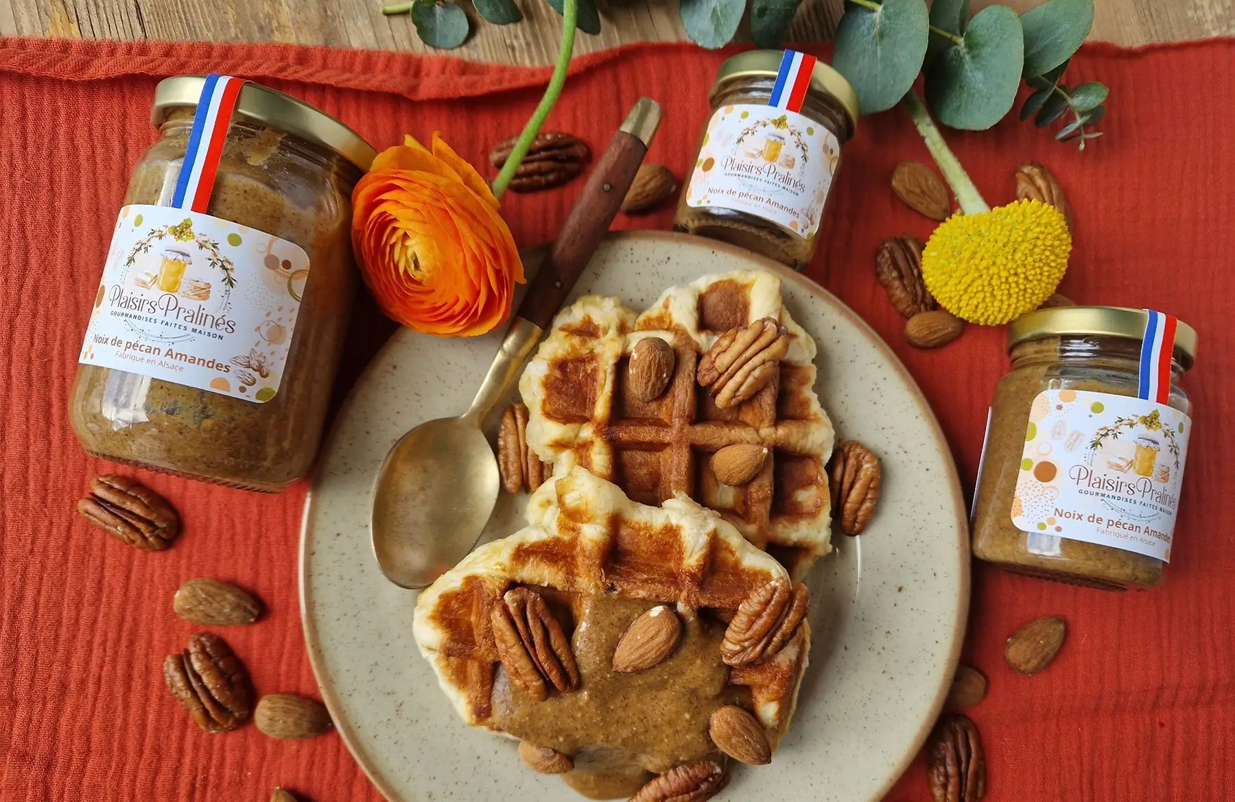 praliné noix de pécan amandes