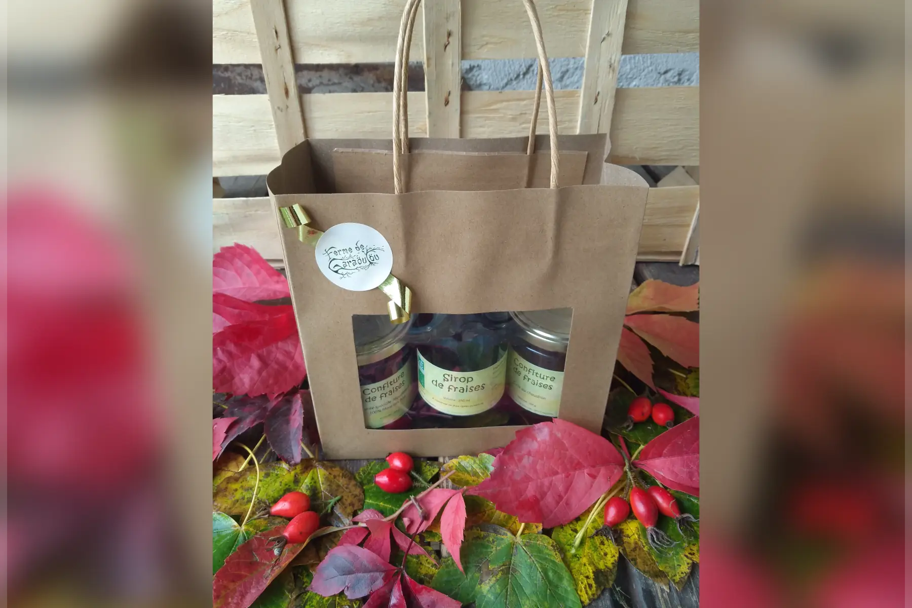 Pochette cadeau 100% fraise -> voir description pour le détail