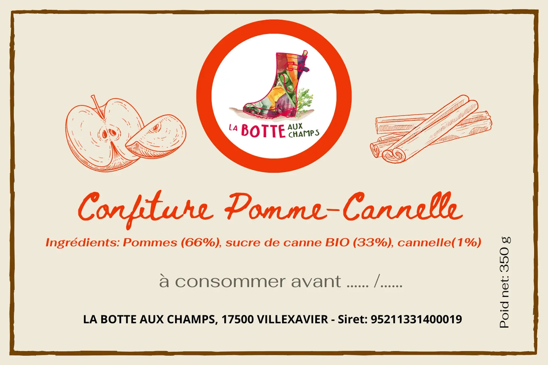 Confiture Pomme Cannelle