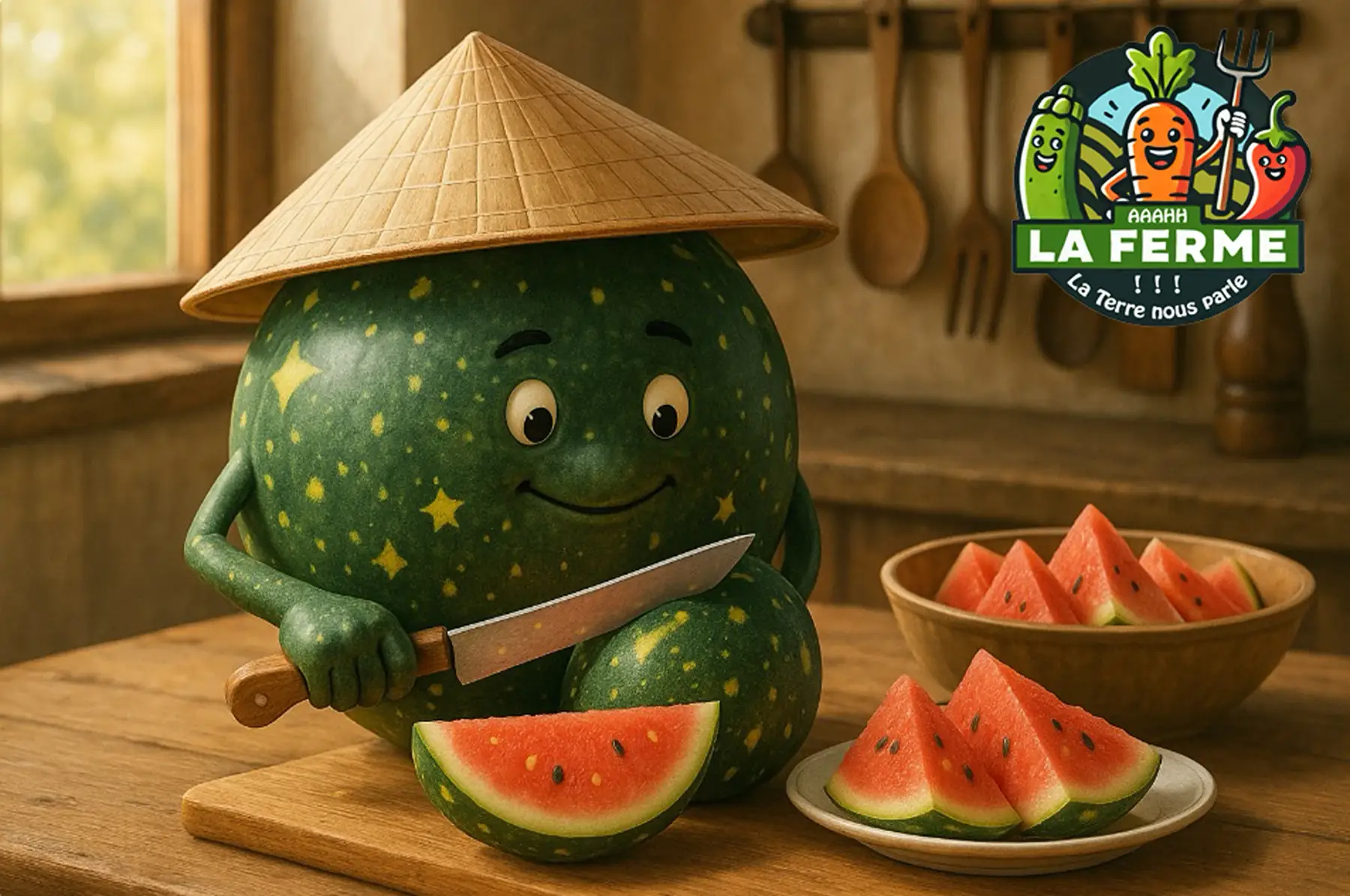 pastèque "Lune et étoiles"