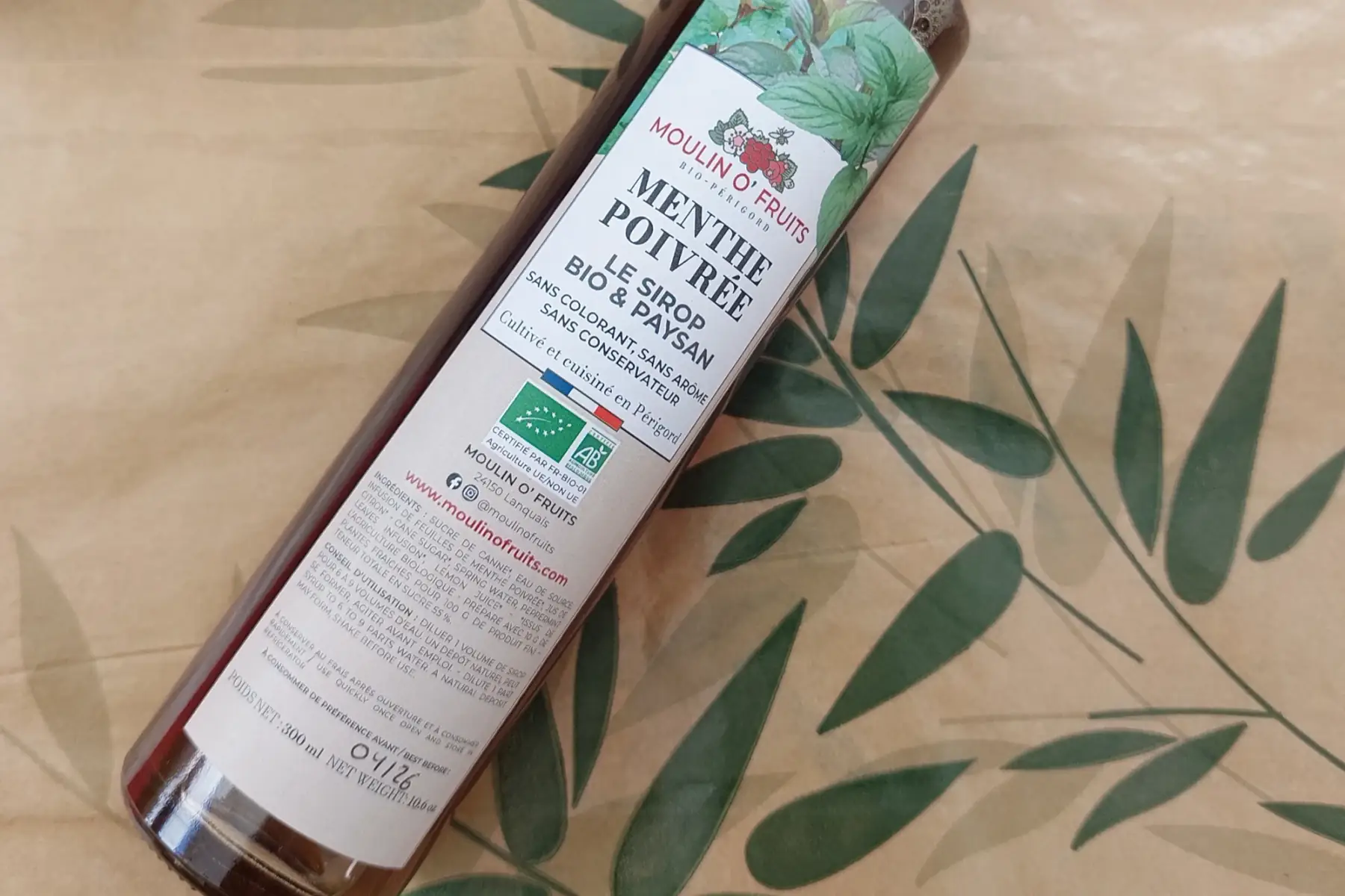 Sirop Menthe Poivrée Bio